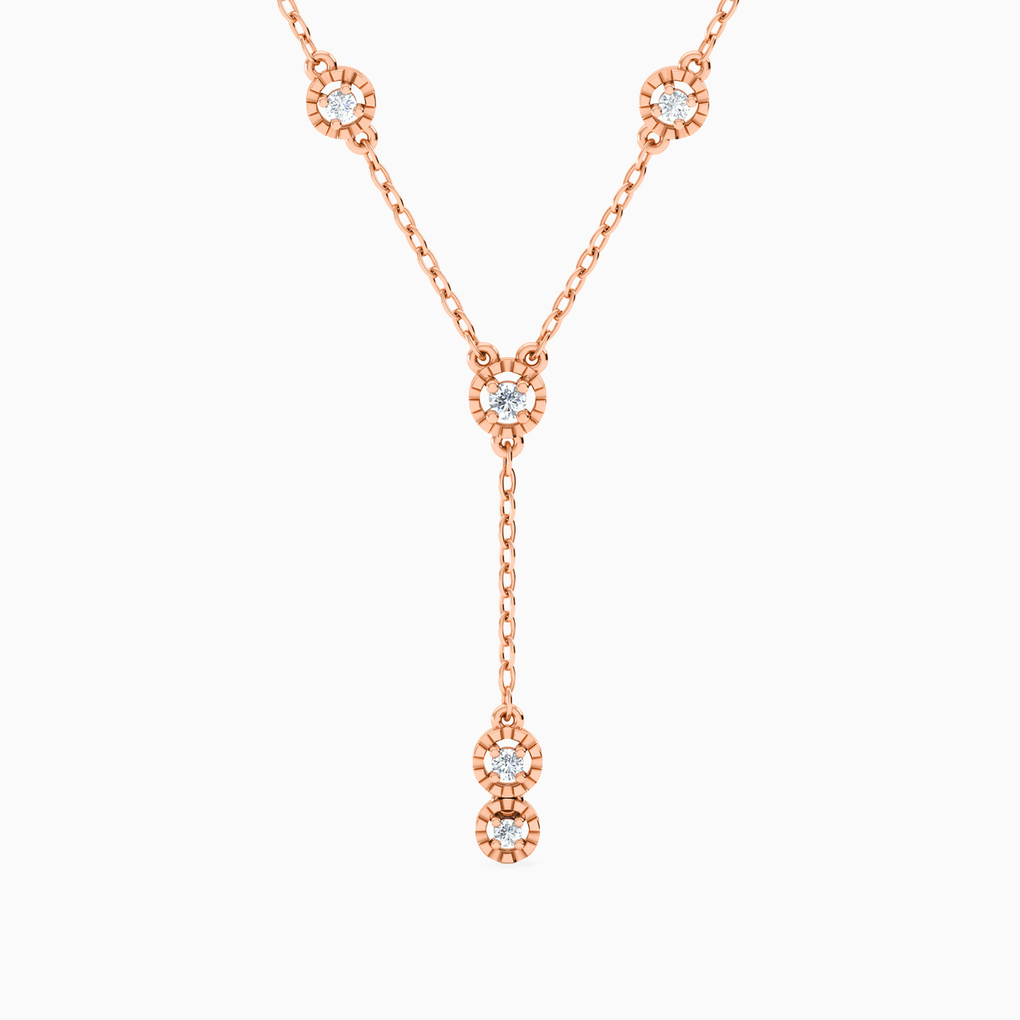 سلسلة ذهب دائري عيار 18 قيراط مزينة بالألماس سلسلة ذهب دائري عيار 18 قيراط مزينة بالألماس