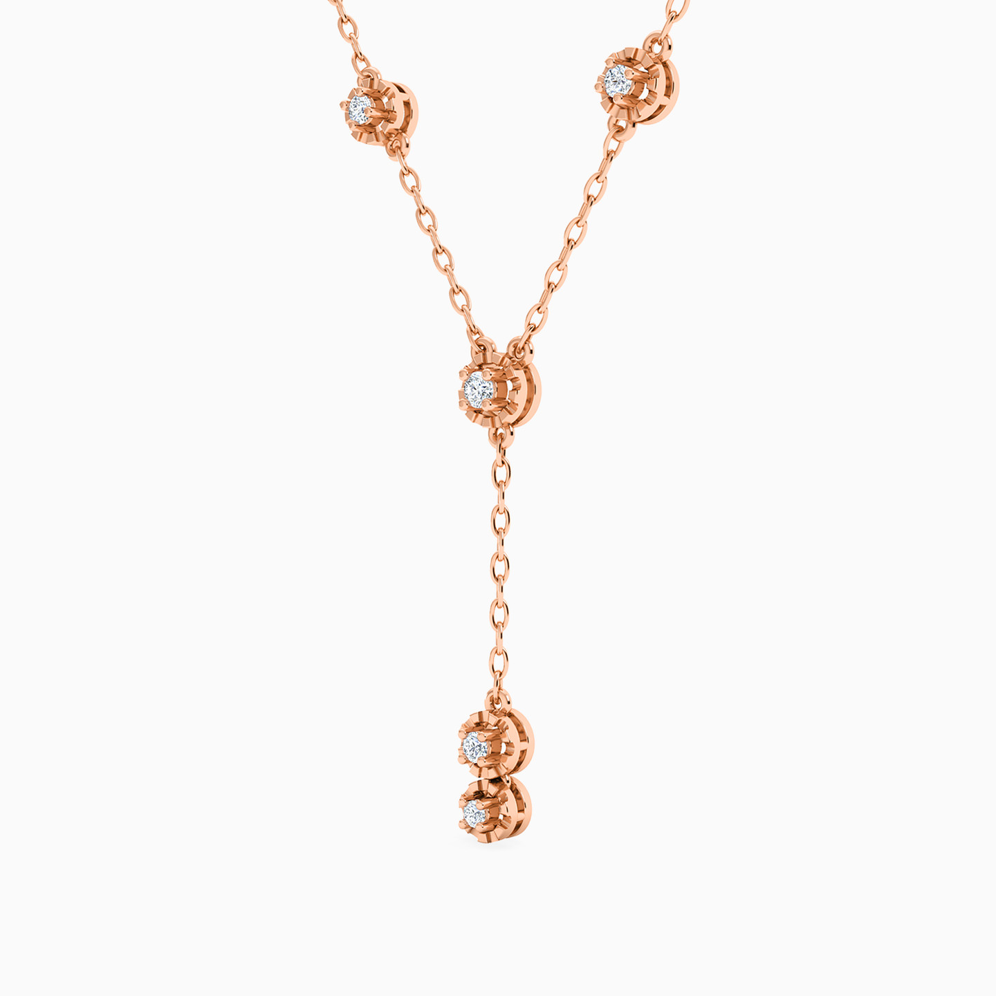 سلسلة ذهب دائري عيار 18 قيراط مزينة بالألماس - 2 سلسلة ذهب دائري عيار 18 قيراط مزينة بالألماس - 2