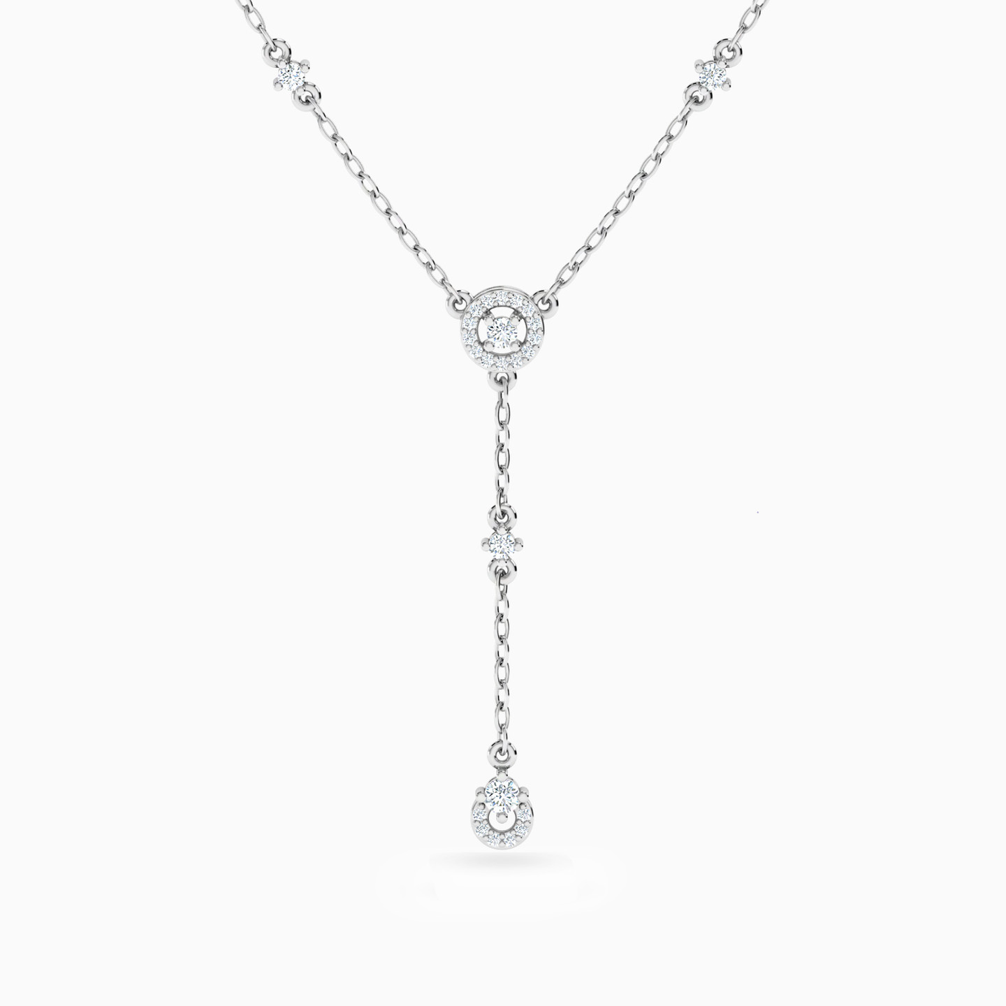 18K Gold Diamond Drop Pendant Necklace