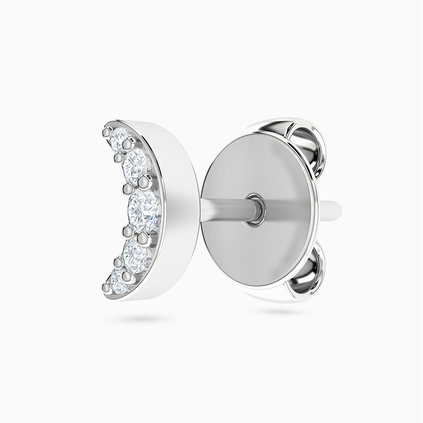 18K Gold Diamond Stud Earrings - 3