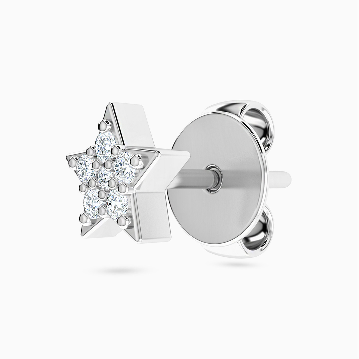 18K Gold Diamond Stud Earrings - 4