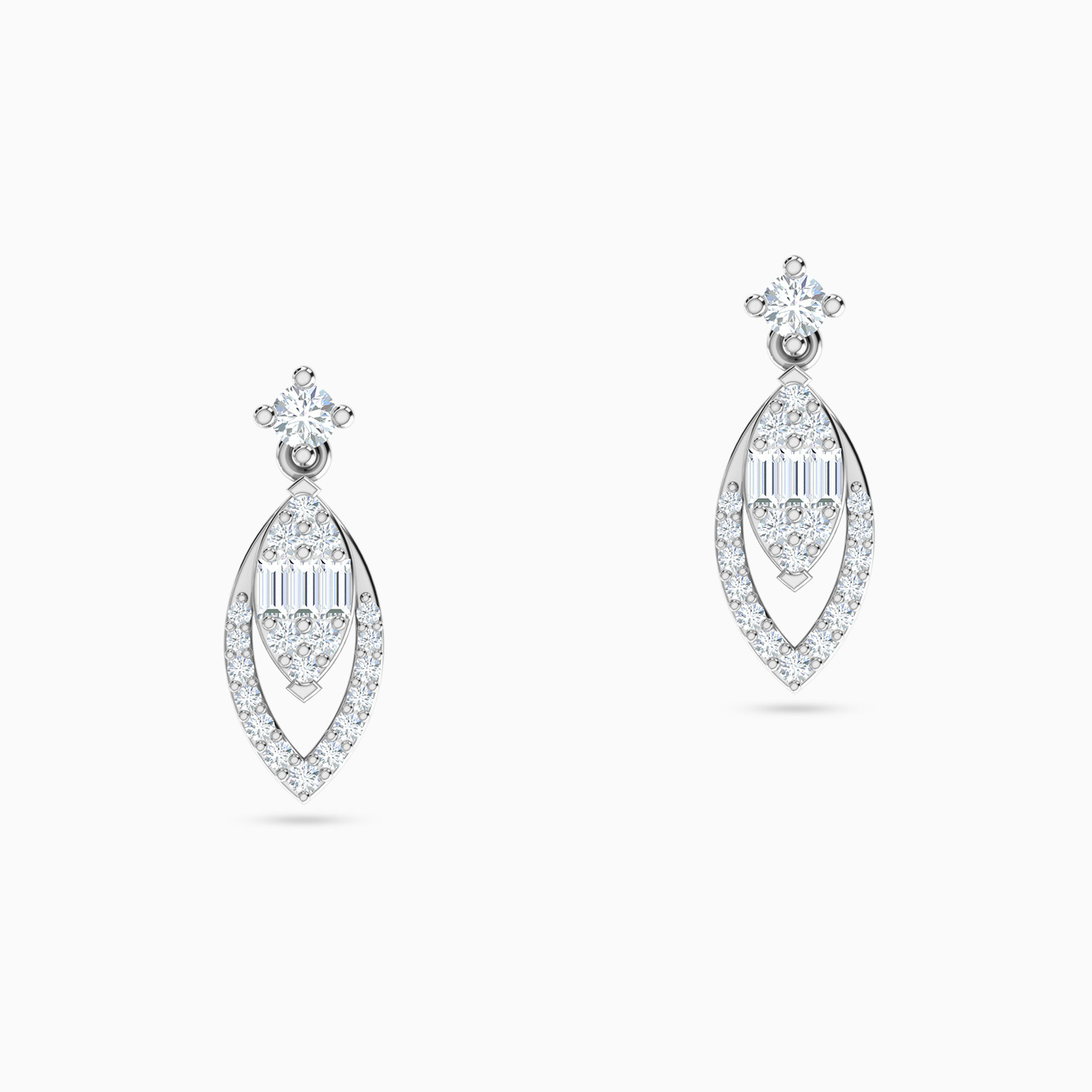 18K Gold Diamond Drop Earrings