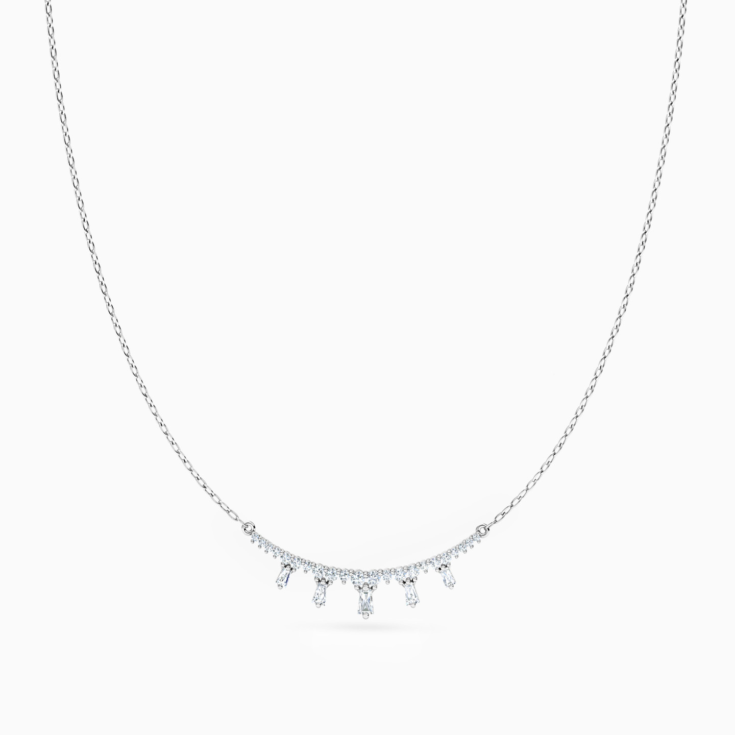Baguette Diamond Charms Necklace in 18K Gold - 5 Baguette Diamond Charms Necklace in 18K Gold - 5