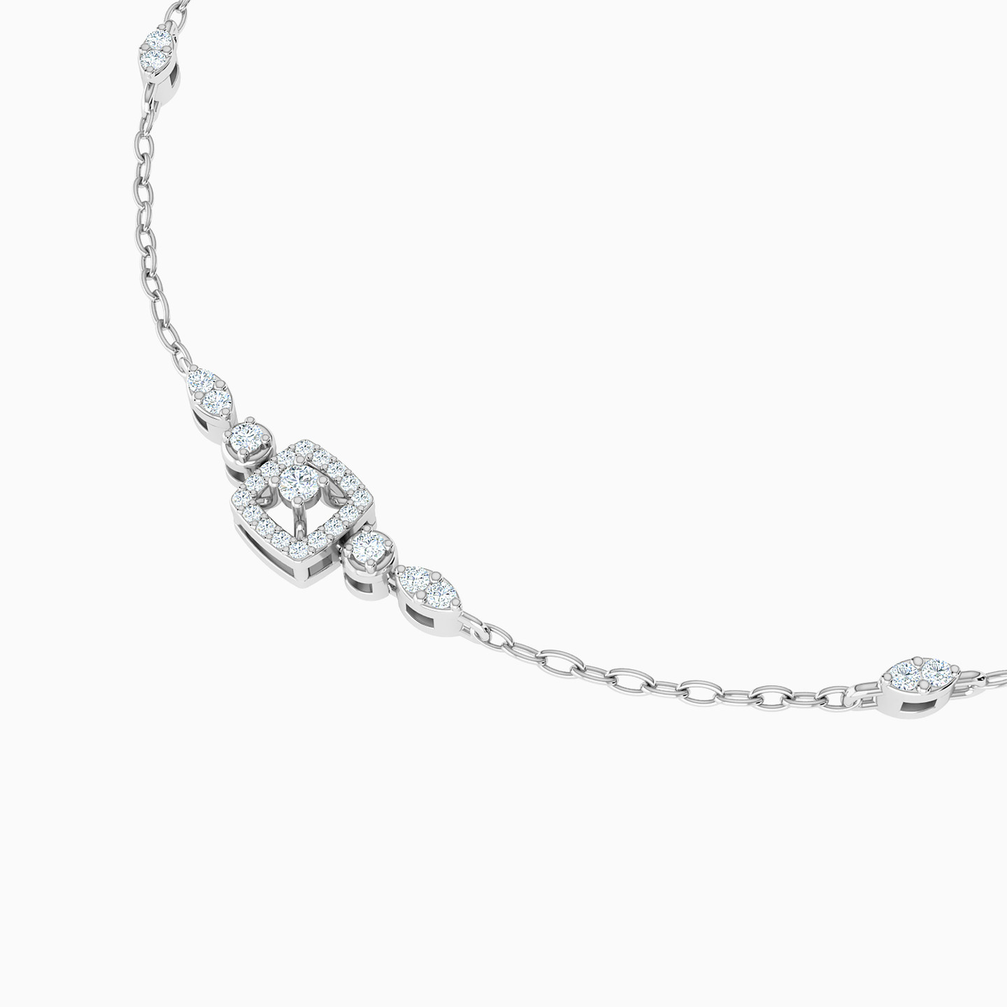 18K Gold Diamond Chain Bracelet - 3