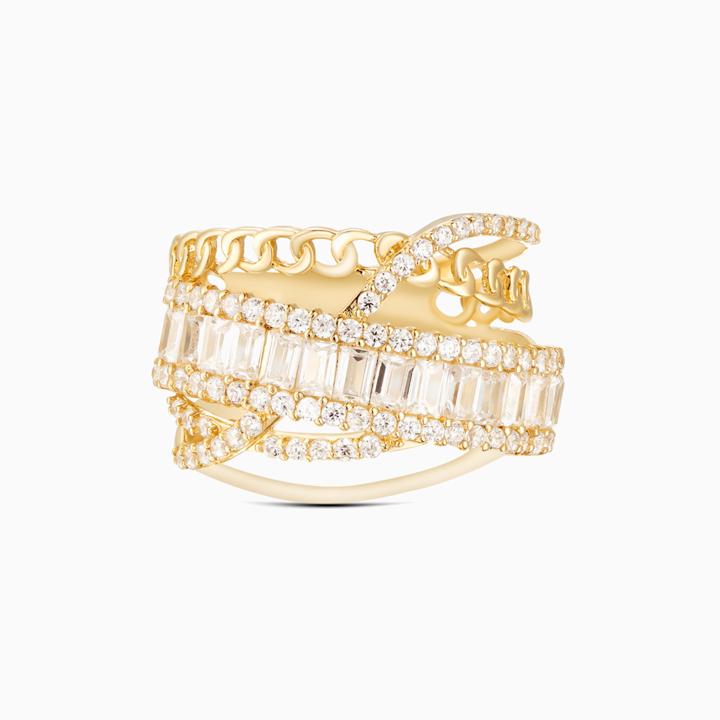 Twist Cubic Zirconia Ring in 18K Gold Twist Cubic Zirconia Ring in 18K Gold