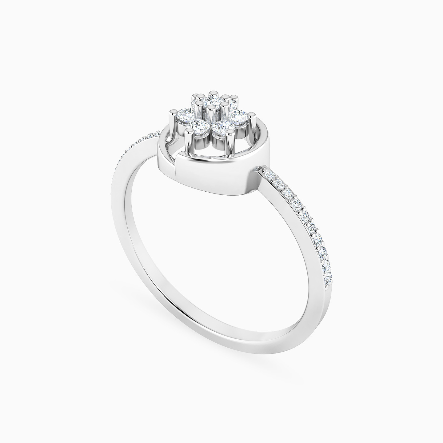 Circle Diamond Ring in 18K Gold - 2 Circle Diamond Ring in 18K Gold - 2