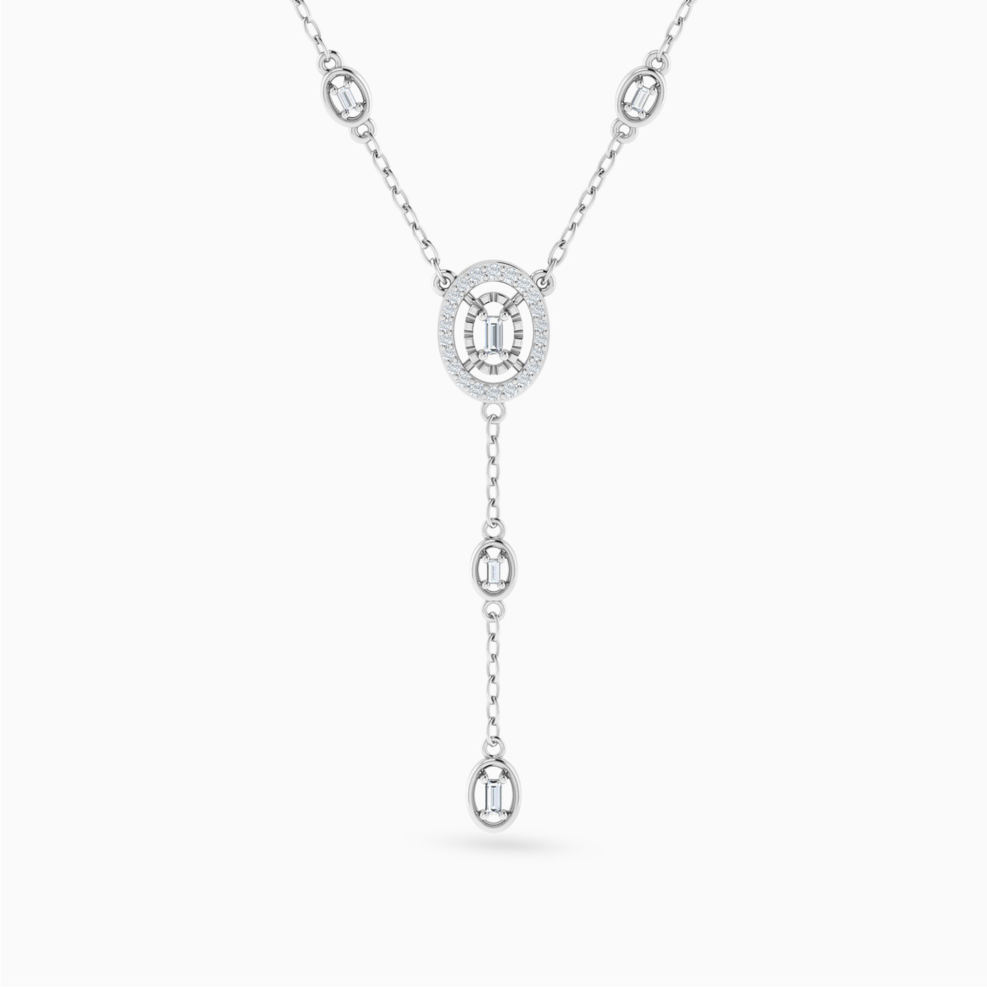  سلسلة ذهب بيضاوي عيار 18 قيراط مزينة بالألماس  