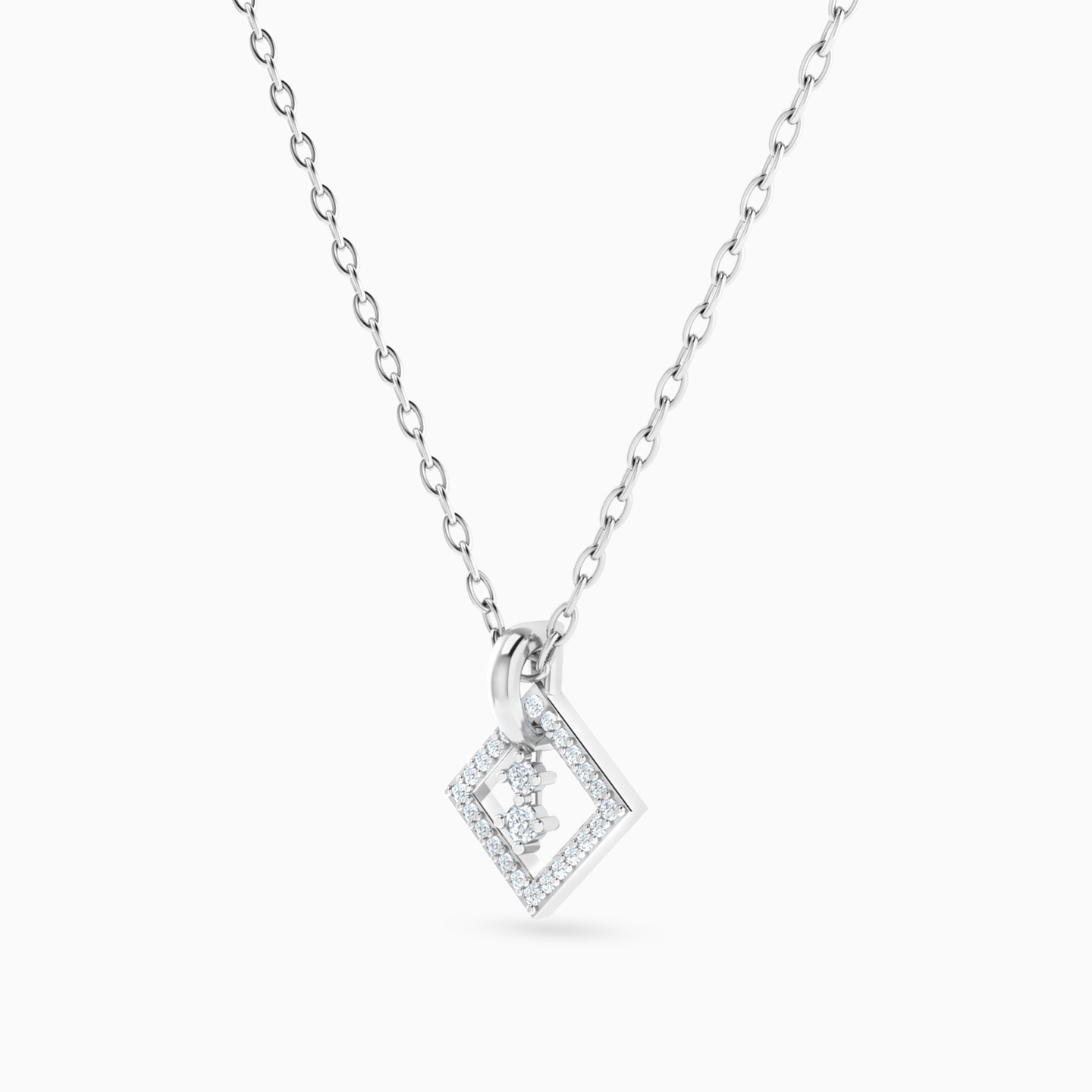 سلسلة ذهب مربعة عيار 18 قيراط مزينة بالألماس - 2 سلسلة ذهب مربعة عيار 18 قيراط مزينة بالألماس - 2