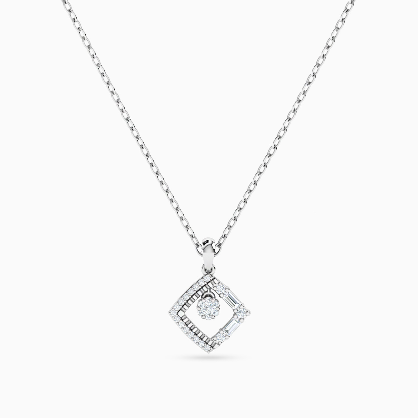 Square Diamond Necklace in 18K Gold Square Diamond Necklace in 18K Gold