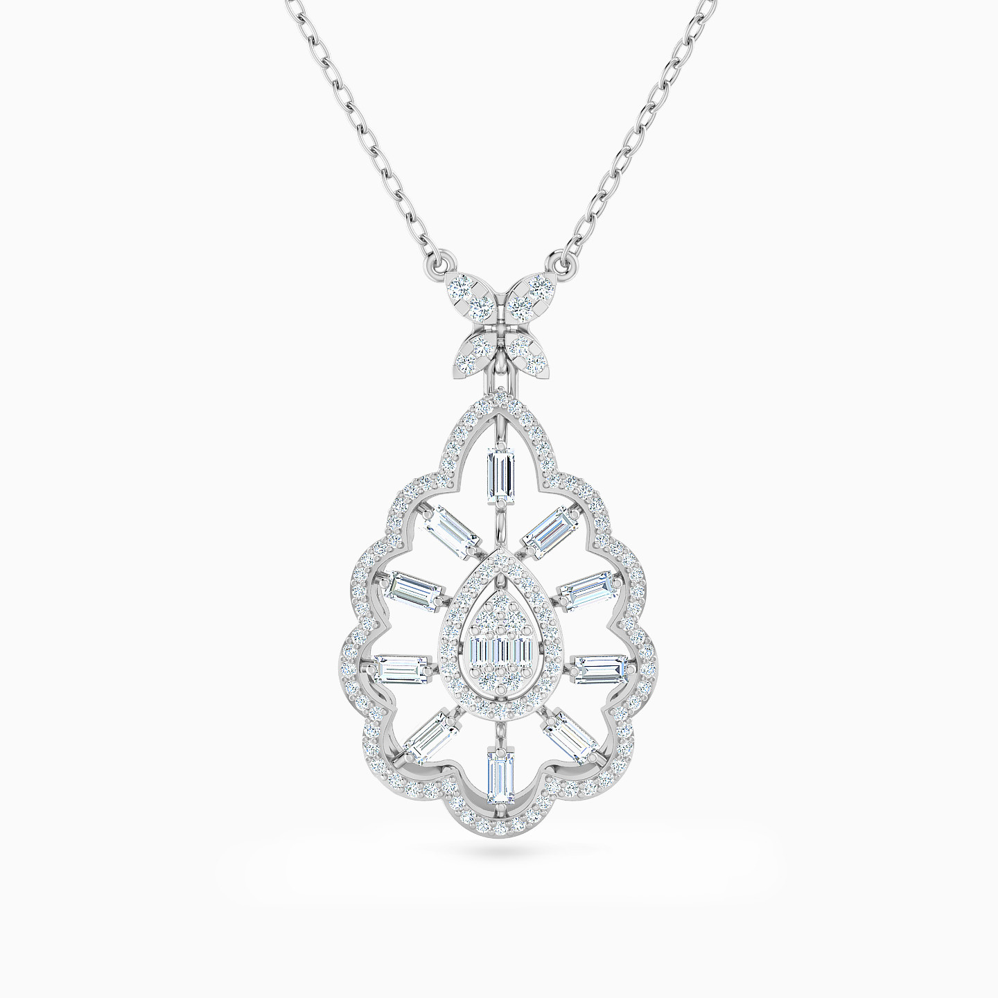 سلسلة ذهب شكل قطرة عيار 18 قيراط مزينة بالألماس سلسلة ذهب شكل قطرة عيار 18 قيراط مزينة بالألماس