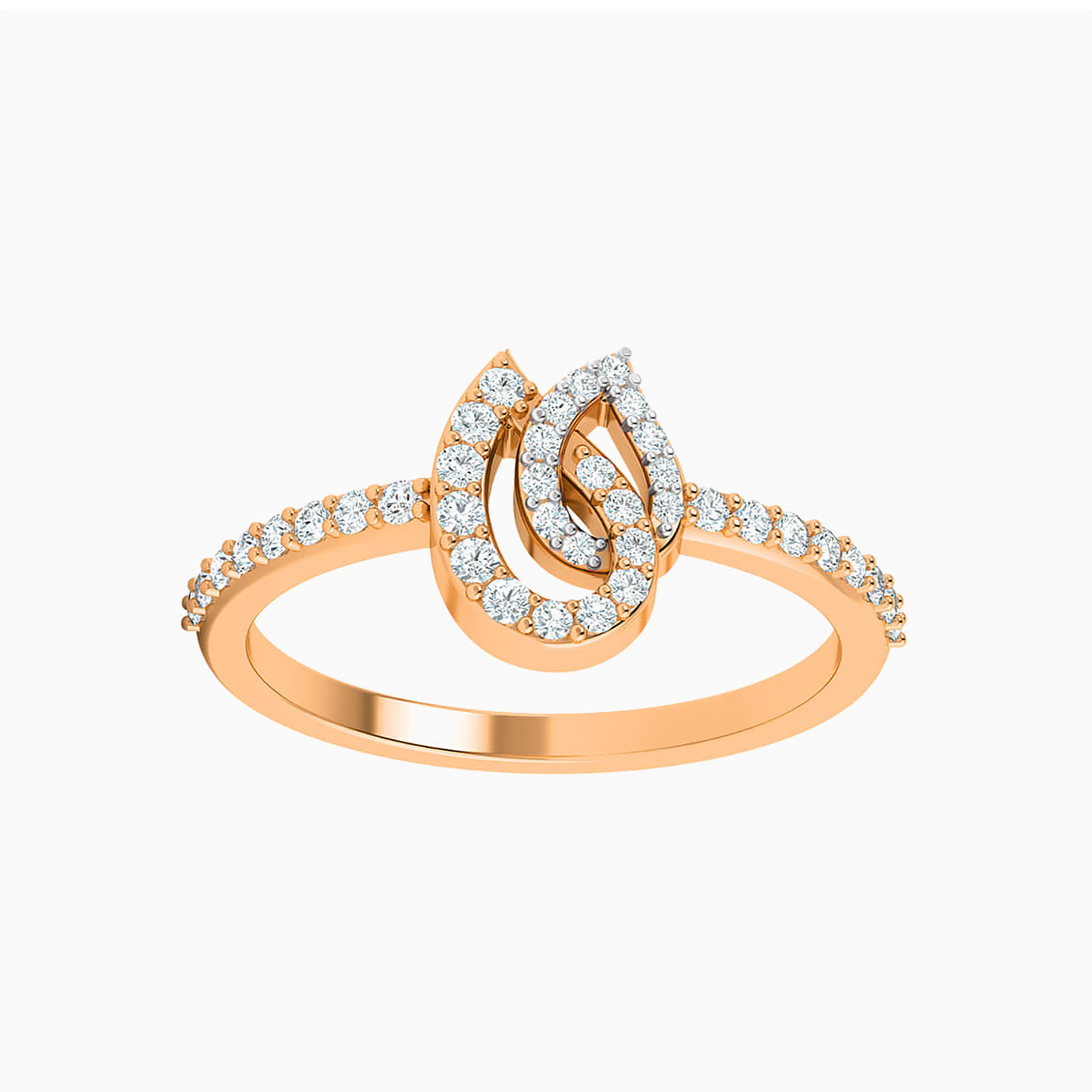 خاتم ذهب شكل قطرة عيار 18 قيراط مزين بالألماس خاتم ذهب شكل قطرة عيار 18 قيراط مزين بالألماس