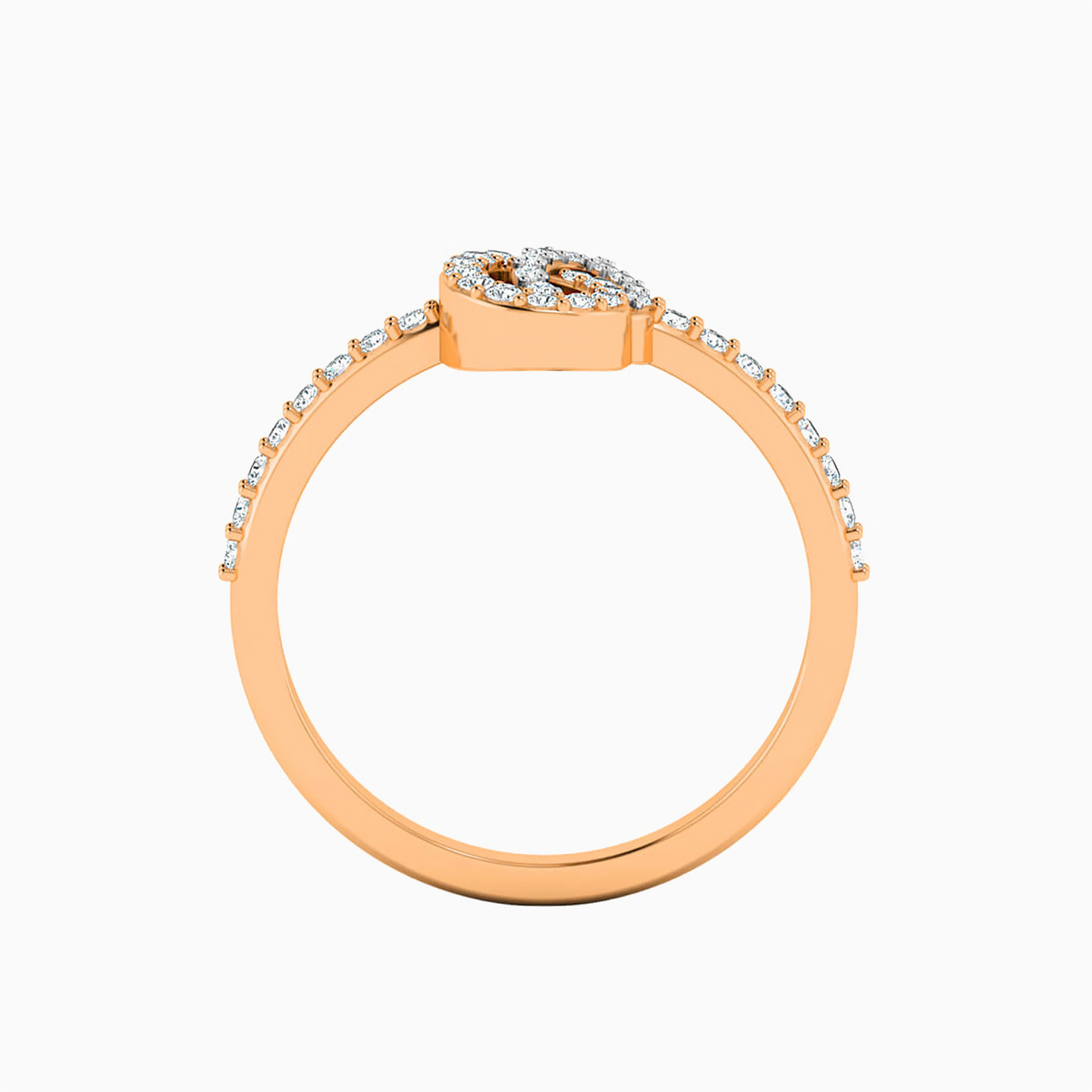 خاتم ذهب شكل قطرة عيار 18 قيراط مزين بالألماس - 3 خاتم ذهب شكل قطرة عيار 18 قيراط مزين بالألماس - 3