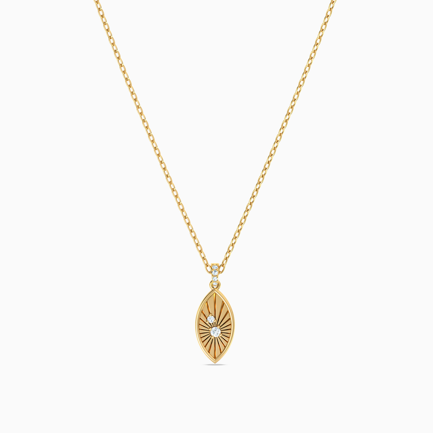 18K Gold Diamond Pendant Necklace - 3