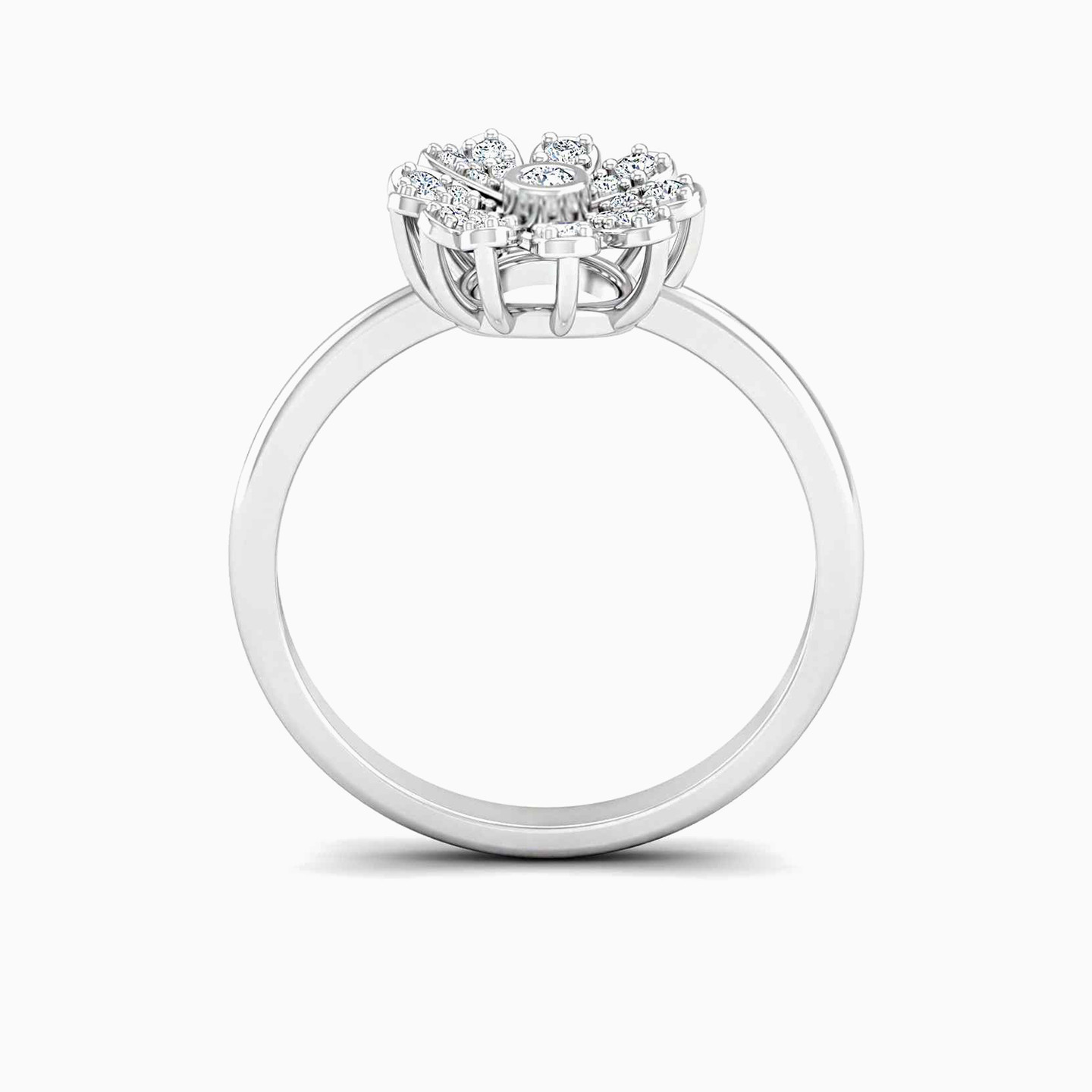 Flower Diamond Ring in 18K Gold - 3 Flower Diamond Ring in 18K Gold - 3