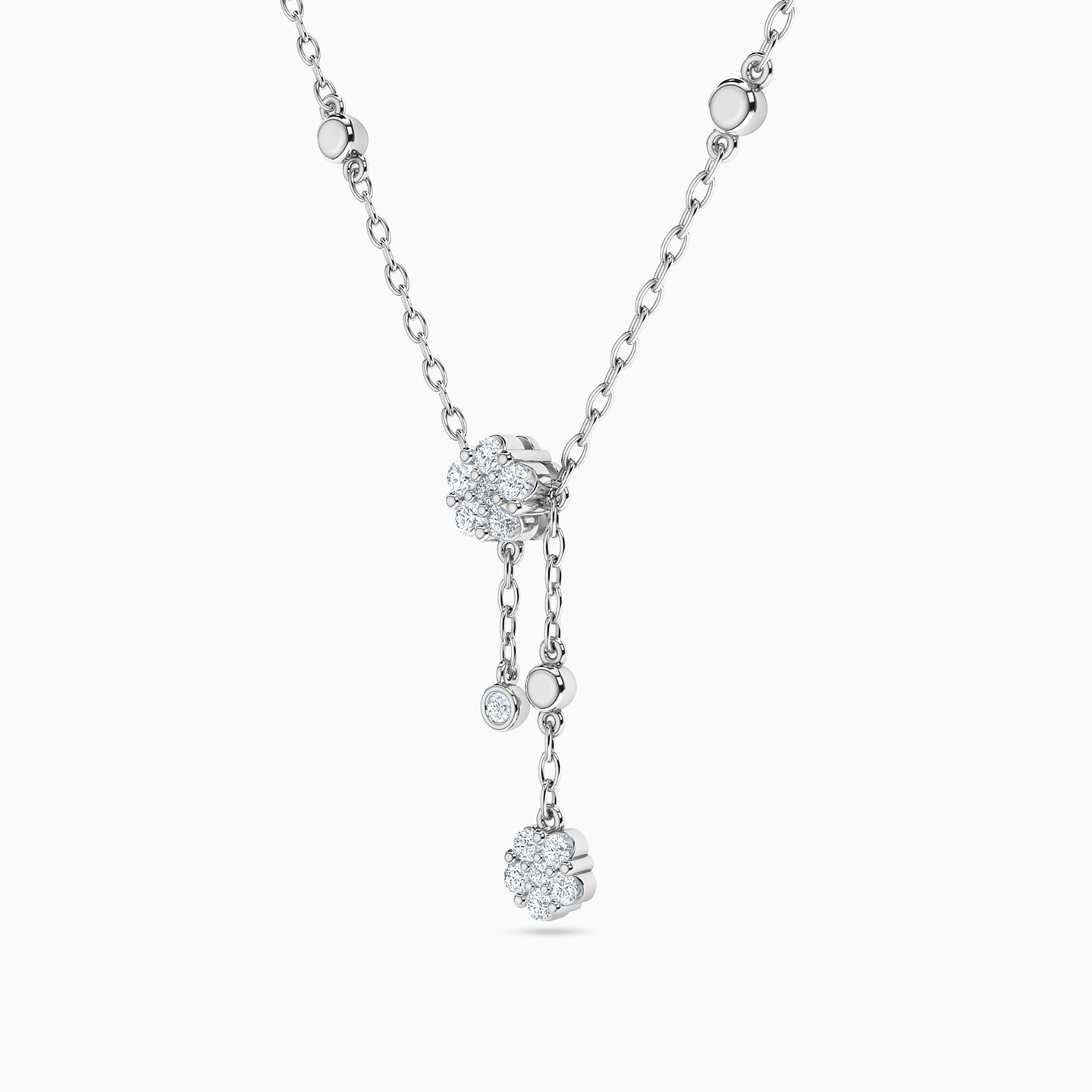 سلسلة ذهب شرابة عيار 18 قيراط مزينة بالألماس   - 2