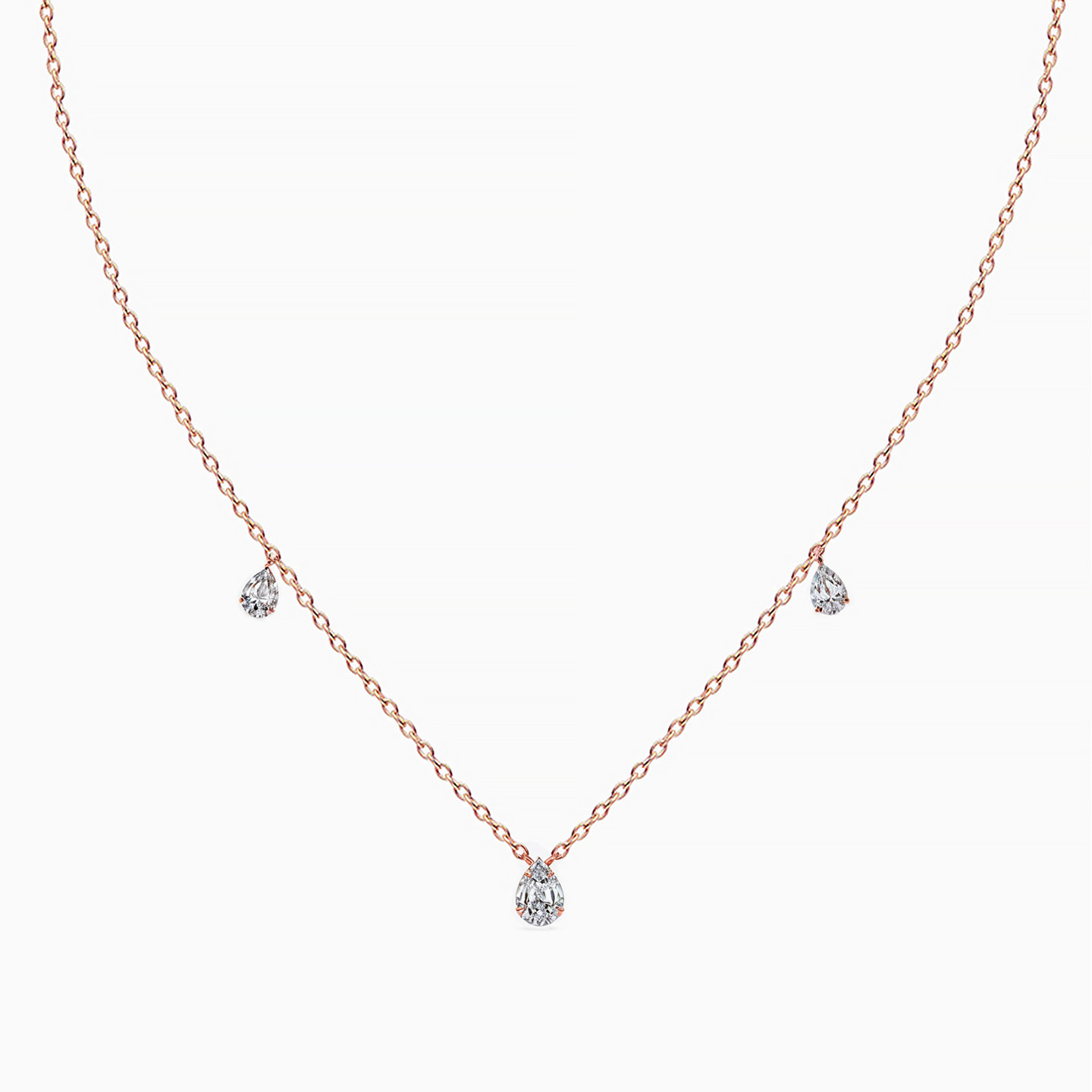 Pear Diamond Chain Necklace in 18K Gold Pear Diamond Chain Necklace in 18K Gold