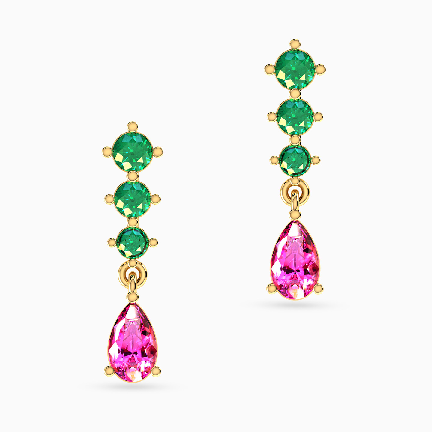 Pear Colored Stones Drop Earrings in 14K Gold Pear Colored Stones Drop Earrings in 14K Gold