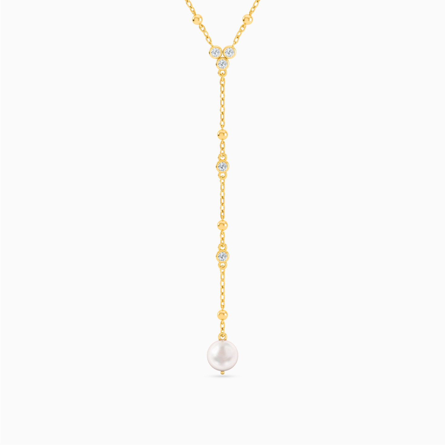 Pearl & Colored Stones Chain Necklace in 18K Gold Pearl & Colored Stones Chain Necklace in 18K Gold