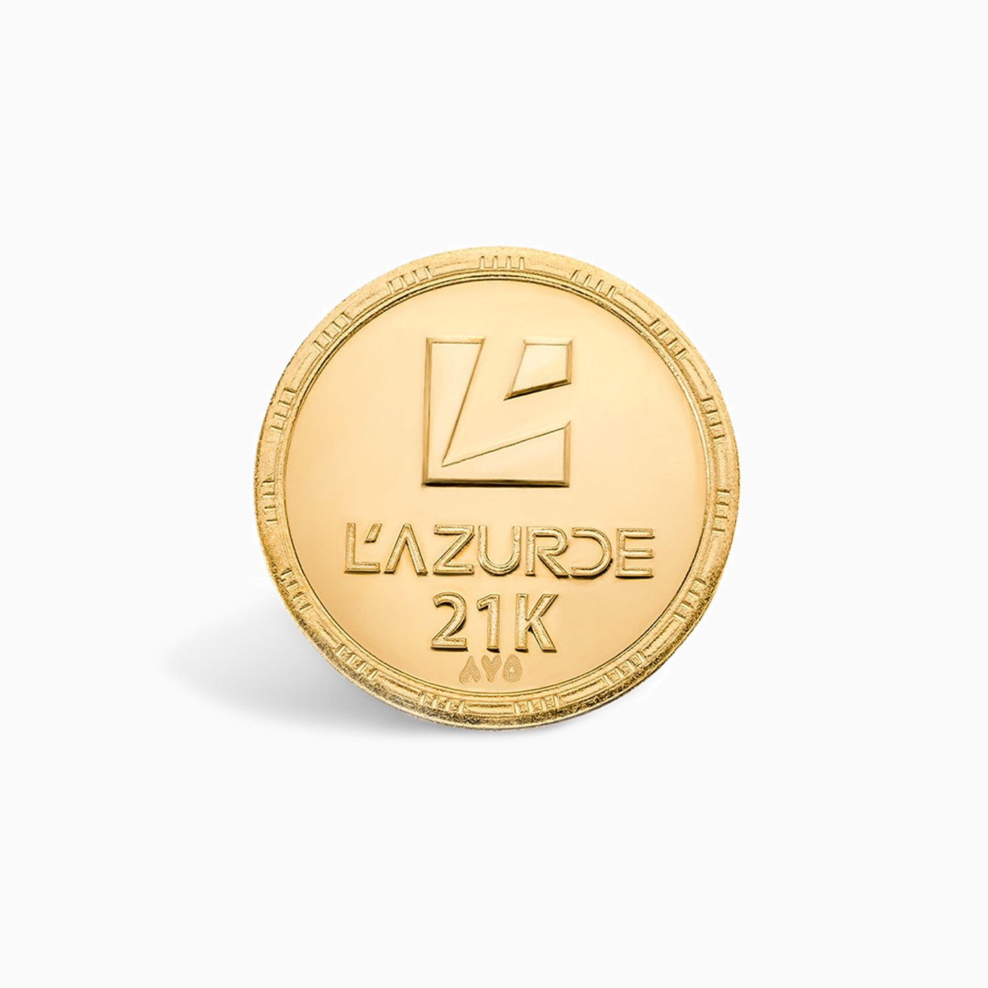4g Pyramid Design Gold Coin in 21K Gold  - 2