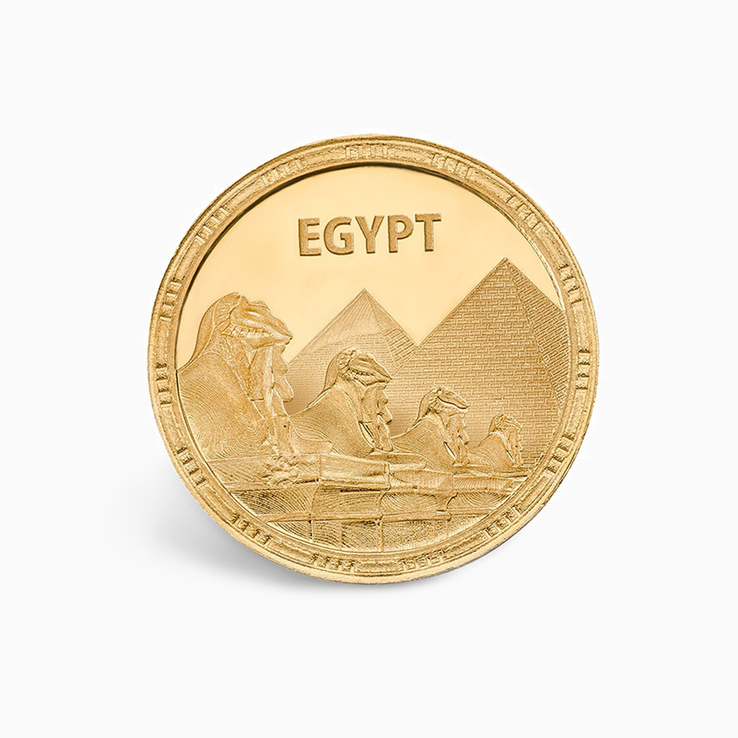 Pyramid Design Gold Coin in 21K Gold -  8g