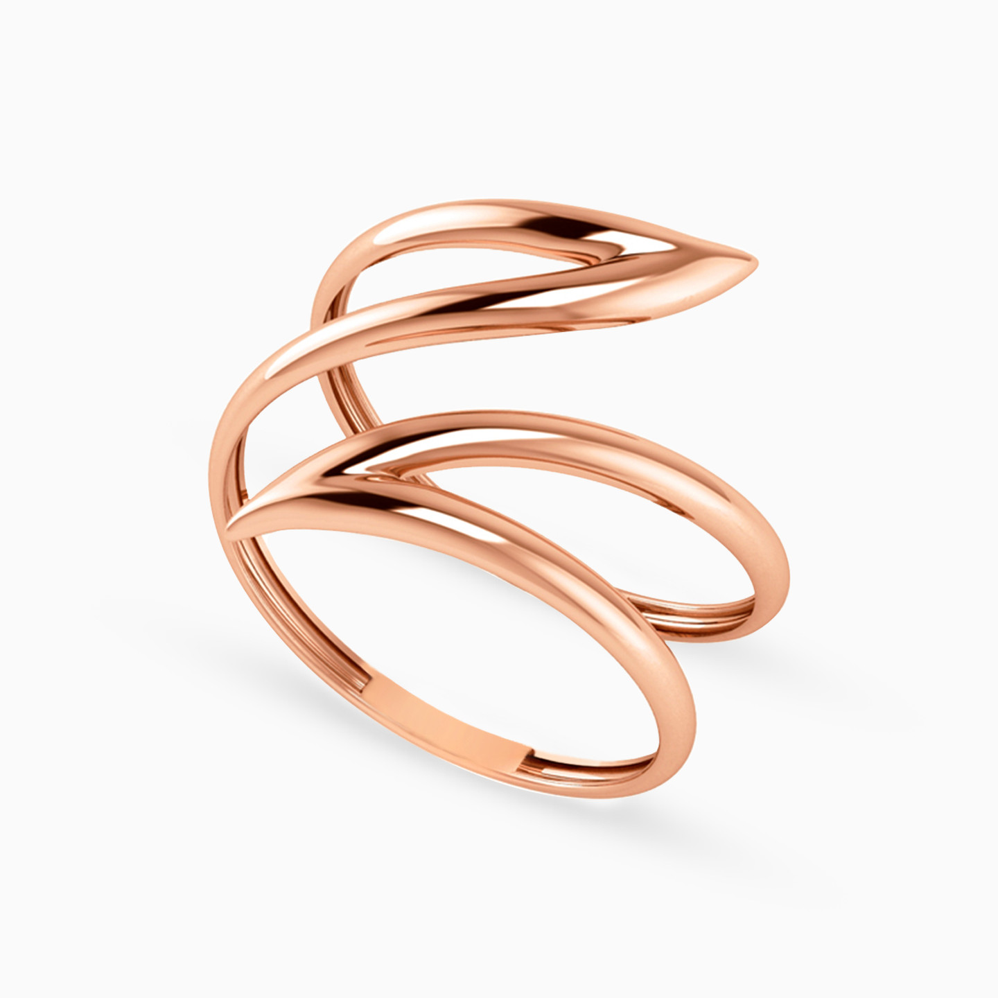 Spiral Two-headed Ring in 18K Gold - 2