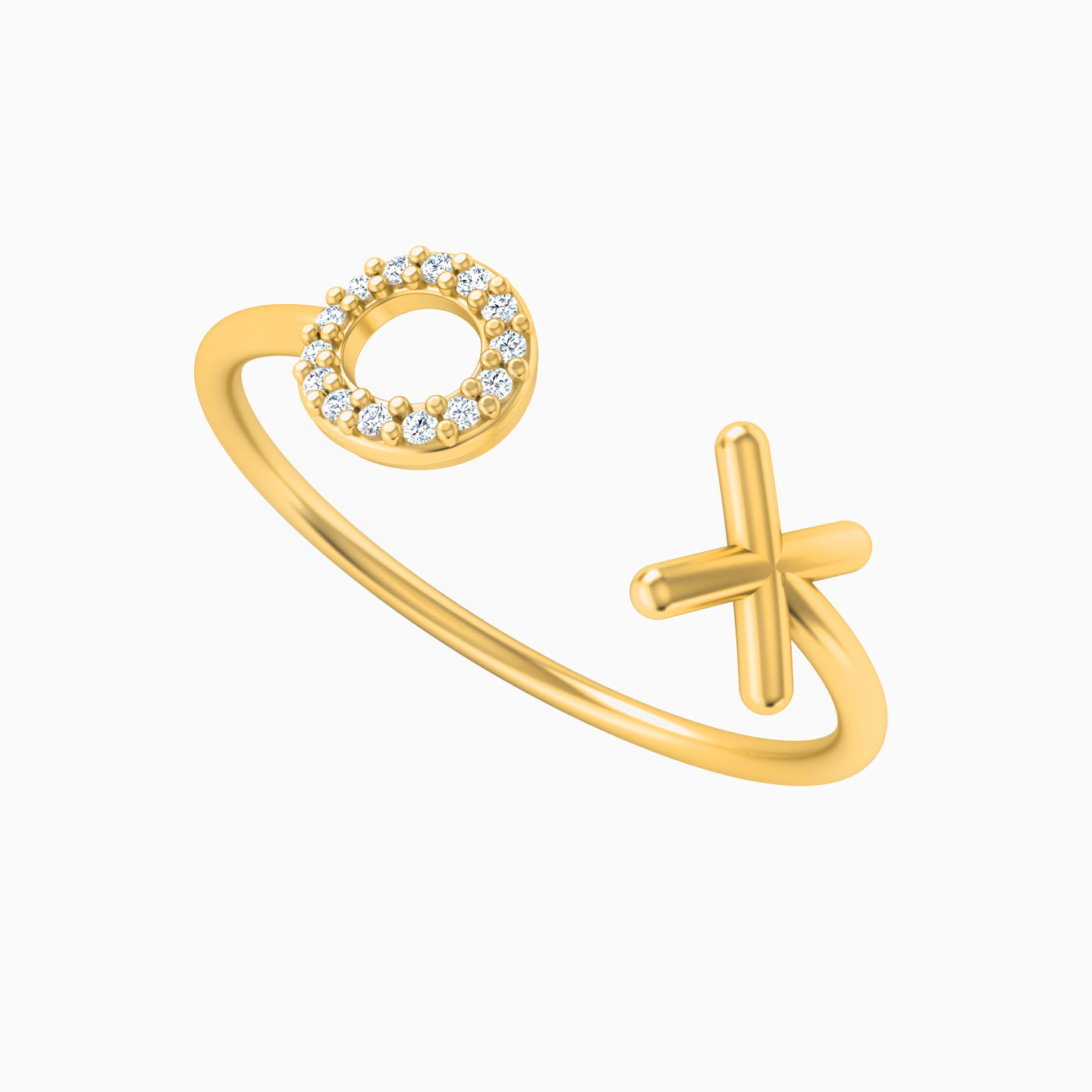 18K Gold Diamond Two-headed Ring - 2