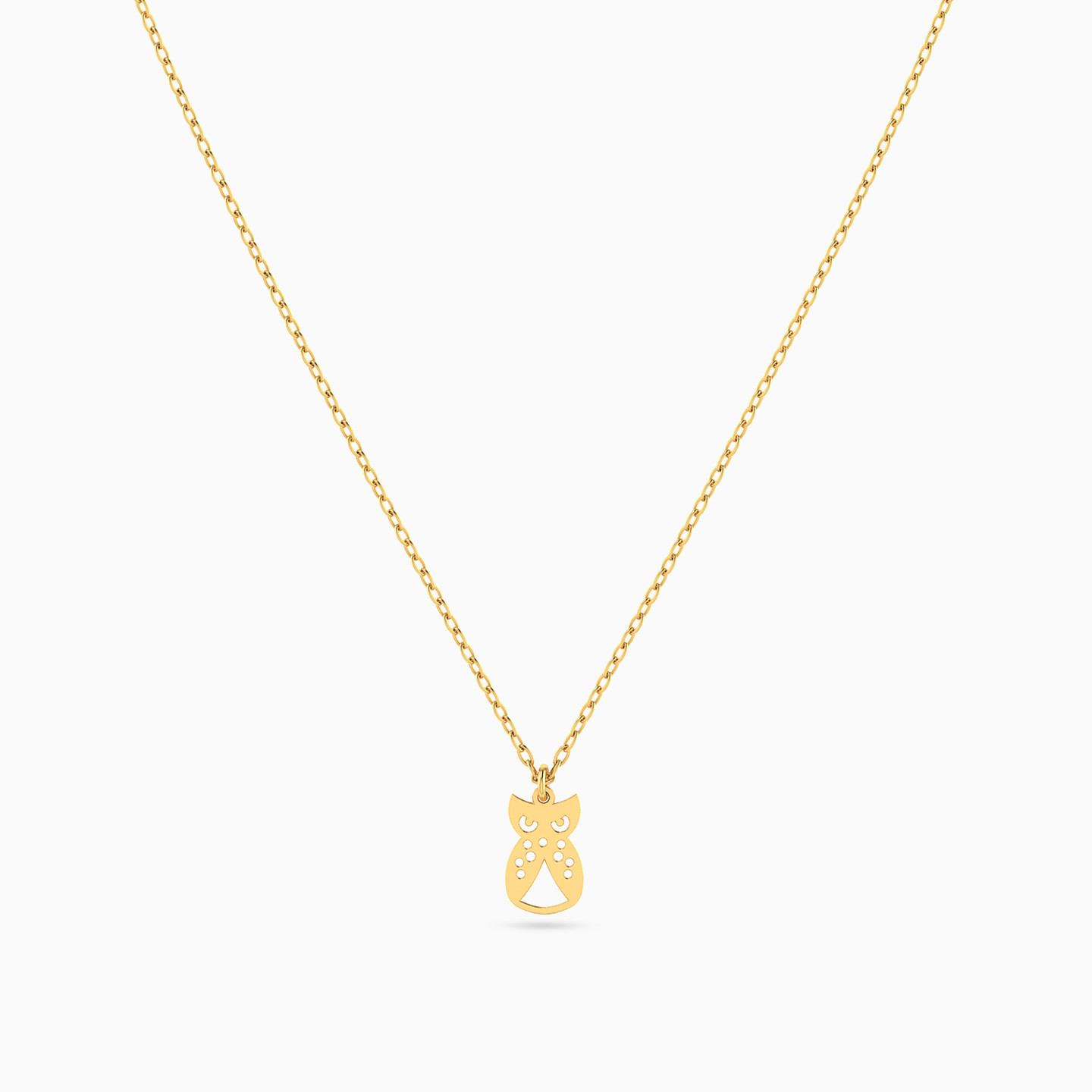 Owl Necklace In 14K Gold - 3