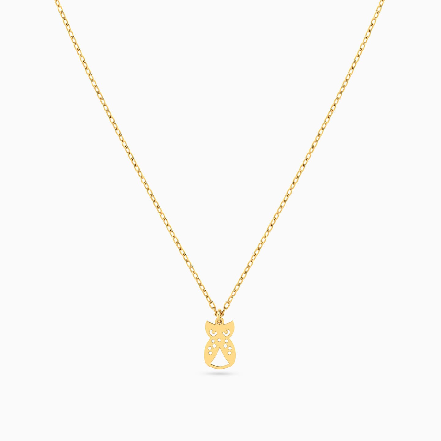 Owl Necklace In 14K Gold - 3 Owl Necklace In 14K Gold - 3