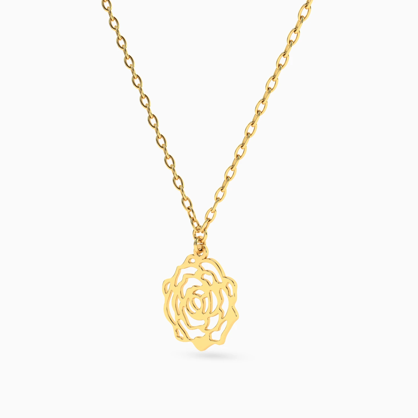Rose Necklace in 14K Gold - 2 Rose Necklace in 14K Gold - 2