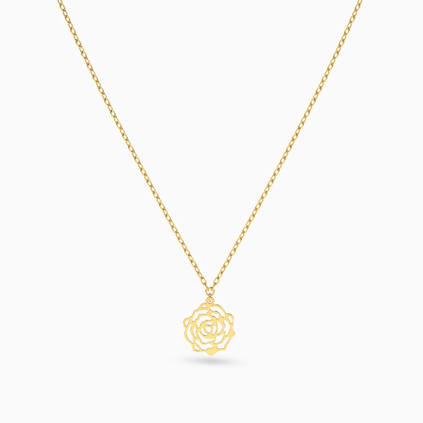 Rose Necklace in 14K Gold - 3 Rose Necklace in 14K Gold - 3