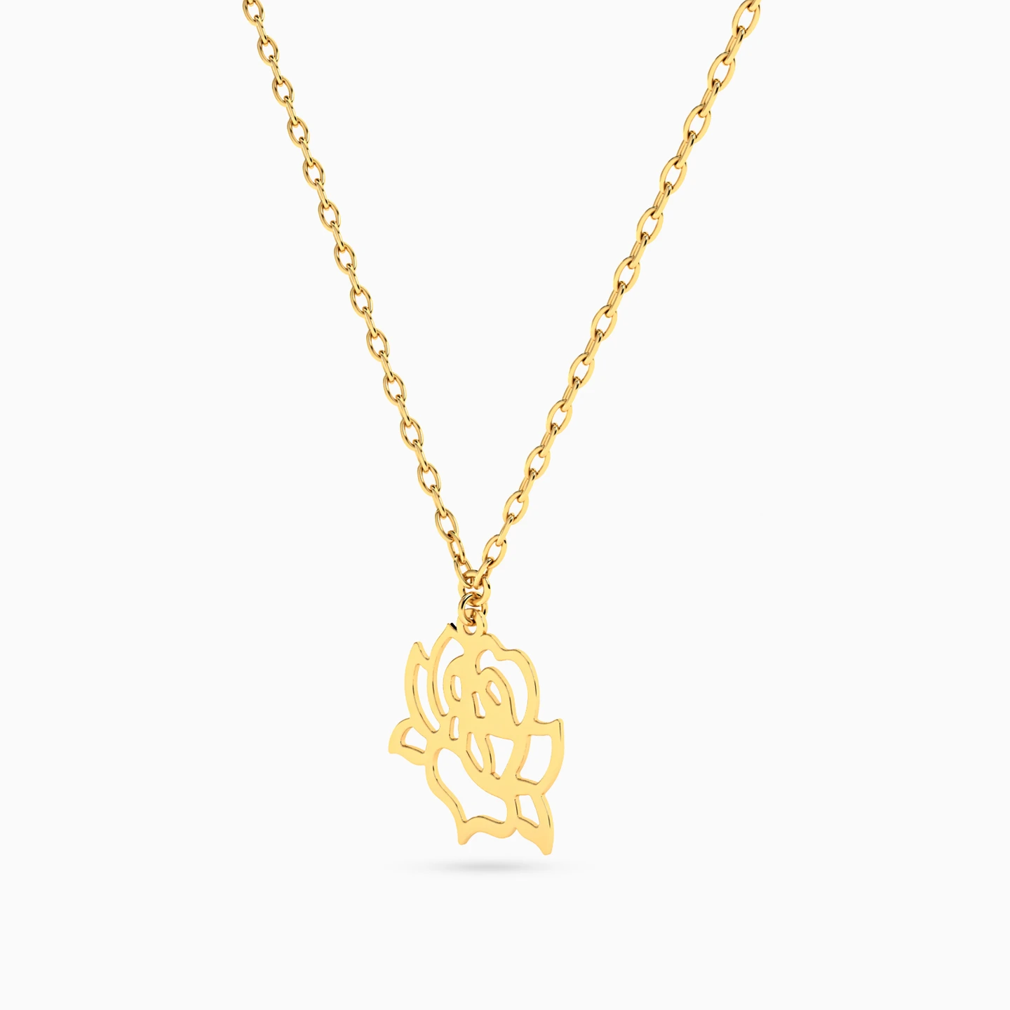 Rose Necklace in 14K Gold - 2 Rose Necklace in 14K Gold - 2