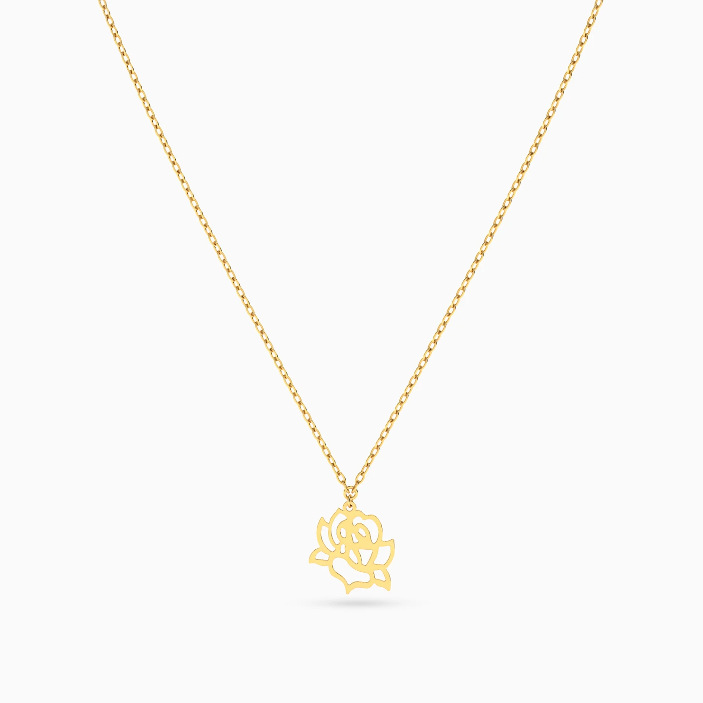 Rose Necklace in 14K Gold - 3 Rose Necklace in 14K Gold - 3