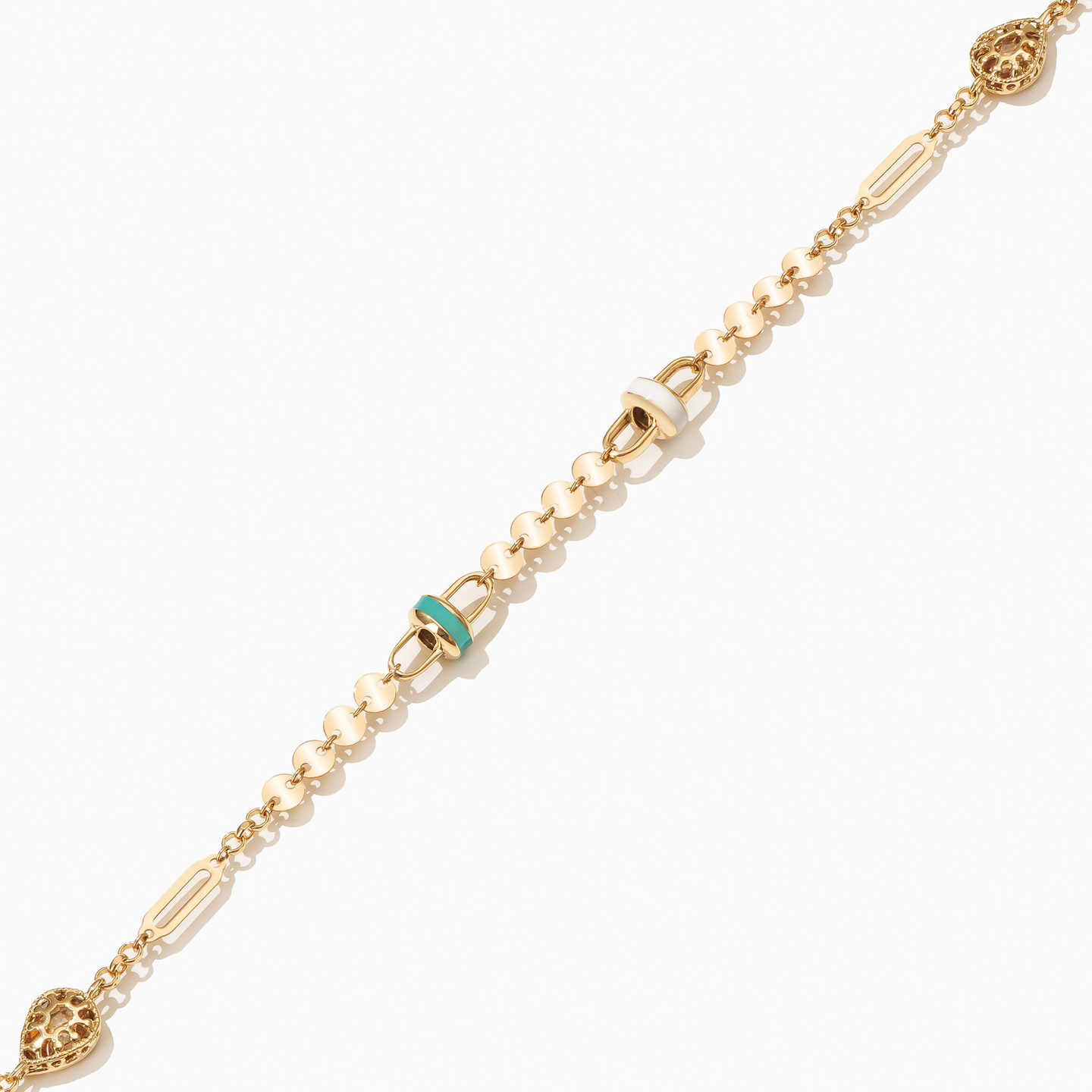 18K Gold Enamel Coated Chain Bracelet - 2
