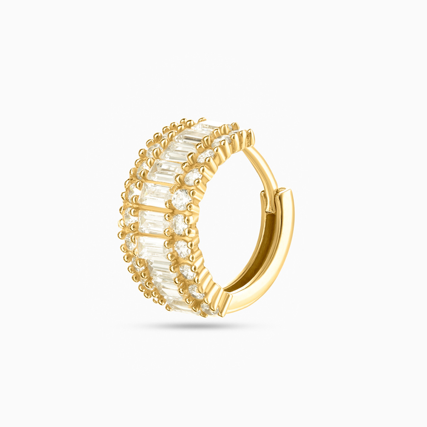 Baguette Cubic Zirconia Stud Earrings in 18K Gold - 4 Baguette Cubic Zirconia Stud Earrings in 18K Gold - 4