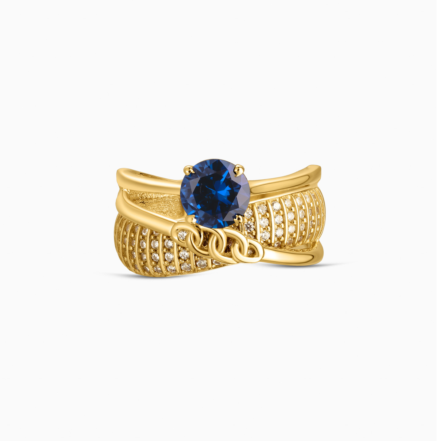 Circle Blue Stone Ring in 18K Gold Circle Blue Stone Ring in 18K Gold