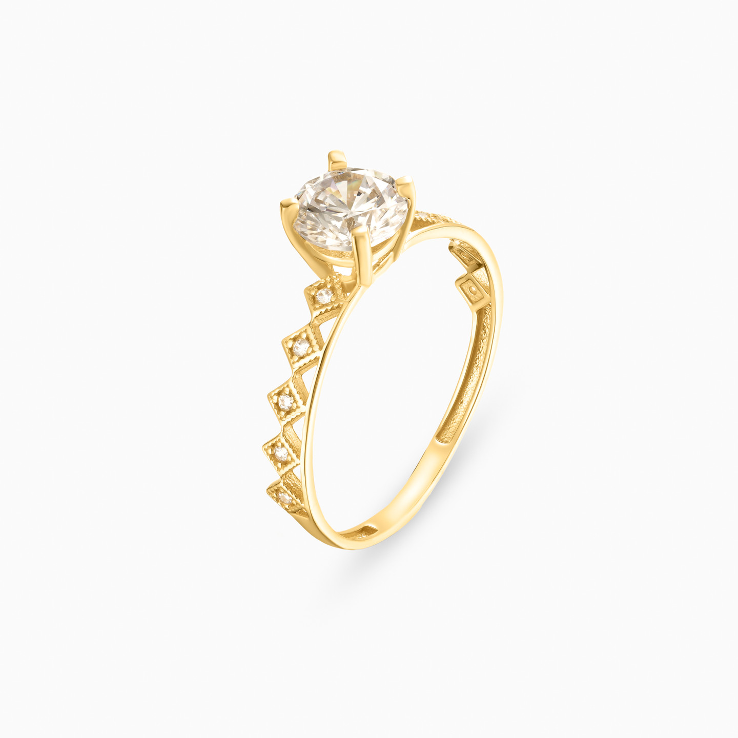 18K Gold Cubic Zirconia Twin Rings - 2