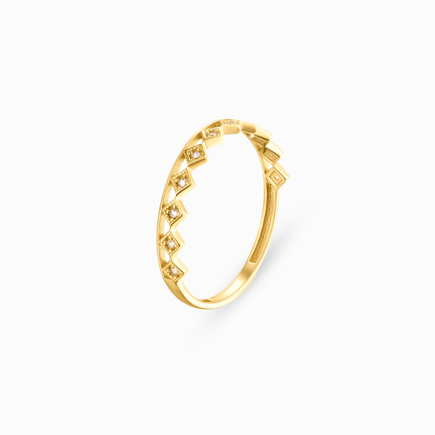 Circle Cubic Zirconia Twin Rings in 18K Gold - 3 Circle Cubic Zirconia Twin Rings in 18K Gold - 3