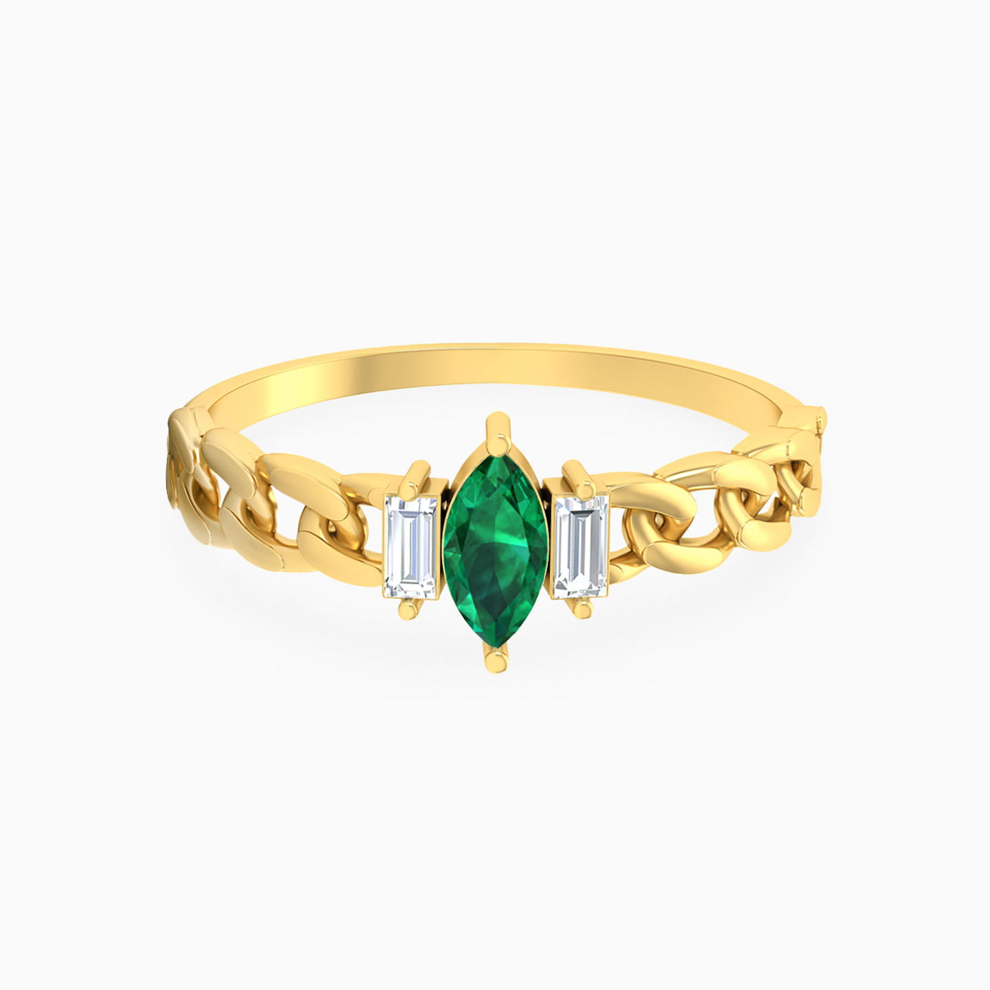 Marquise Colored Stones Statement Ring in 18K Gold