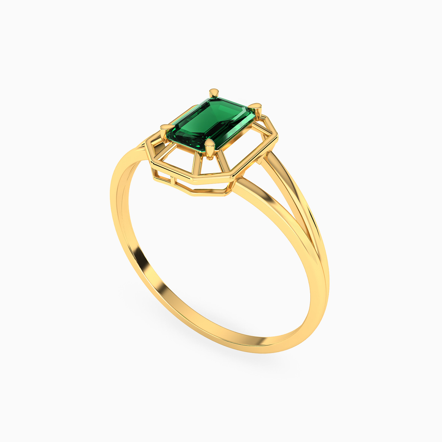 14K Gold Colored Stones Statement Ring - 2