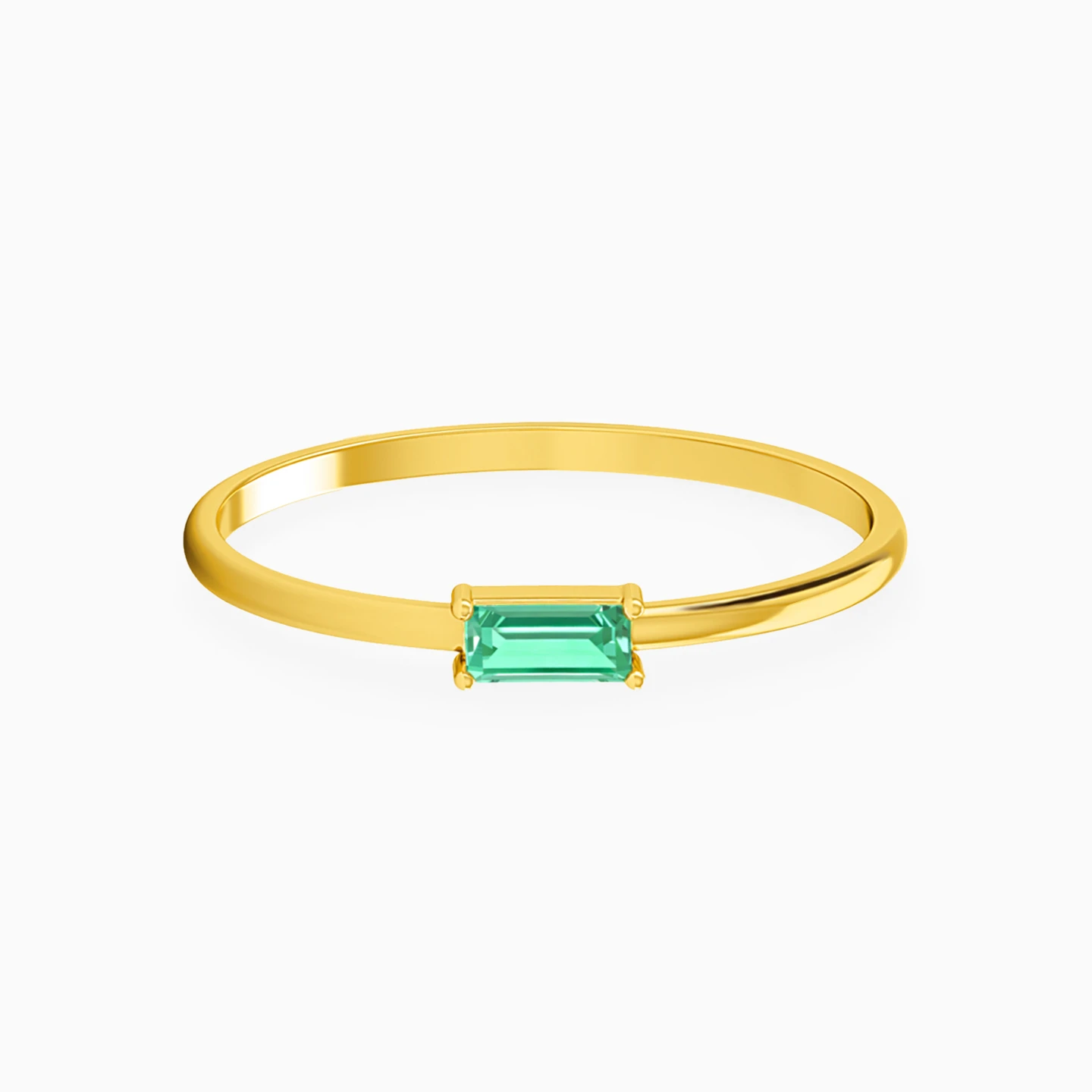 Baguette Green Stones Statement Ring in 18K Gold Baguette Green Stones Statement Ring in 18K Gold