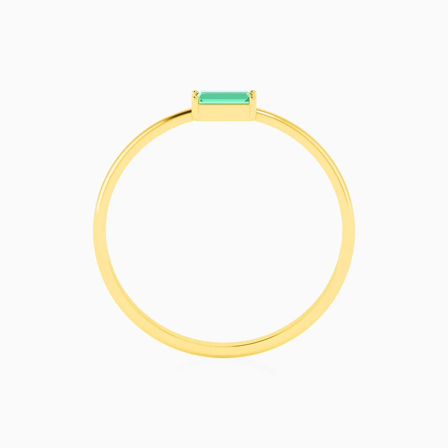 Baguette Green Stones Statement Ring in 18K Gold - 3 Baguette Green Stones Statement Ring in 18K Gold - 3