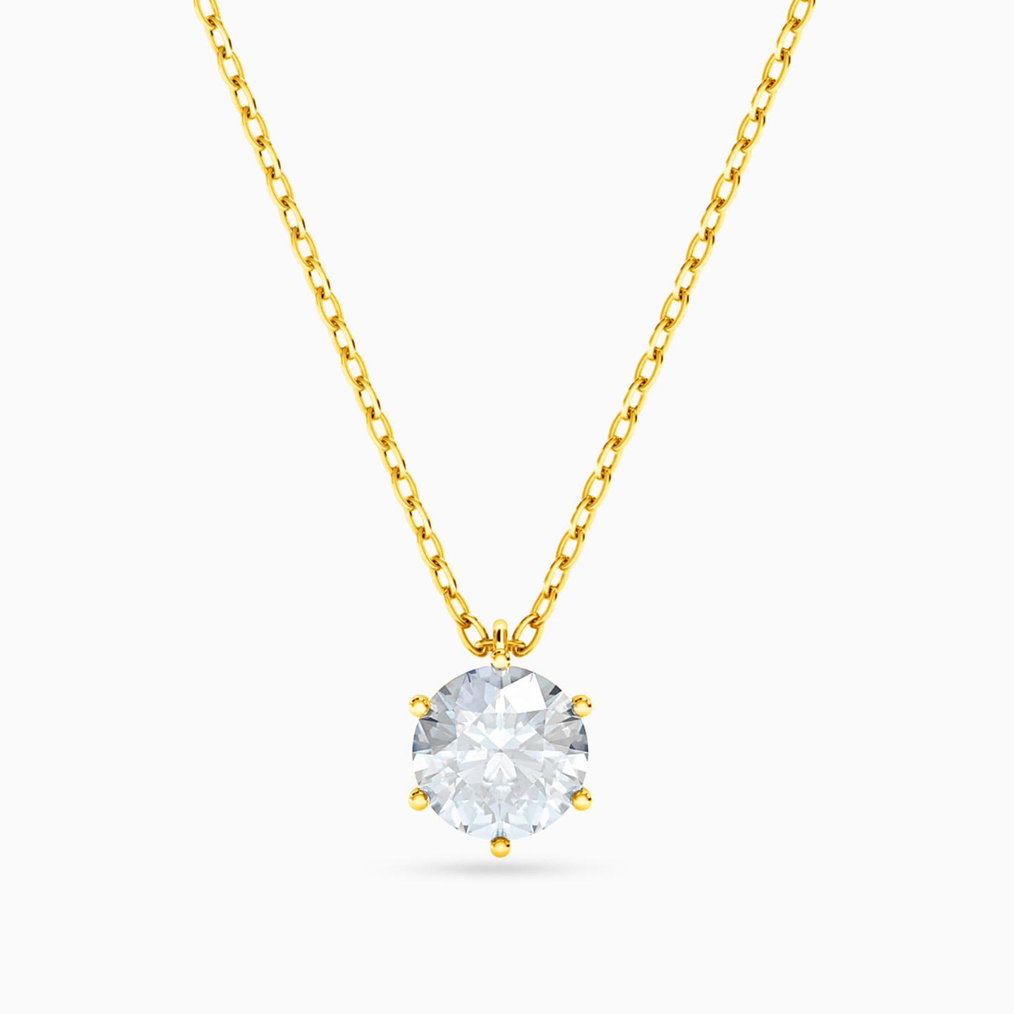 14K Gold Cubic Zirconia Pendant Necklace