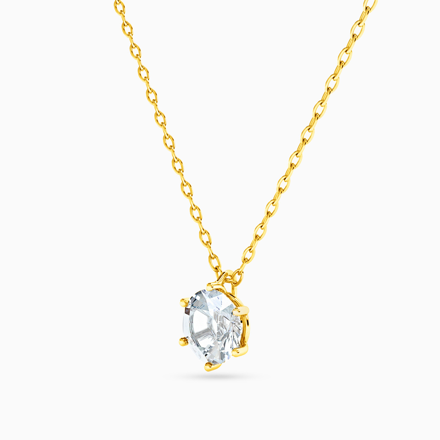 14K Gold Cubic Zirconia Pendant Necklace - 2