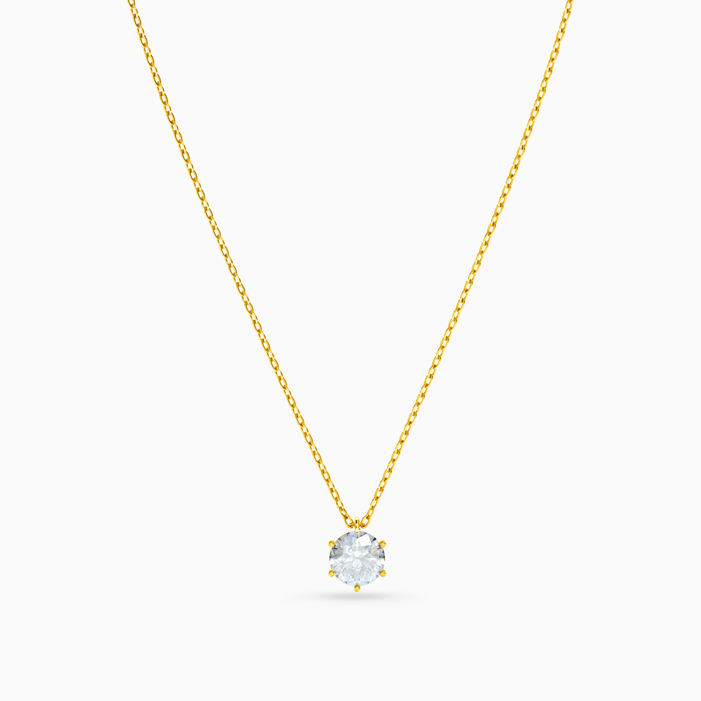 14K Gold Cubic Zirconia Pendant Necklace - 3