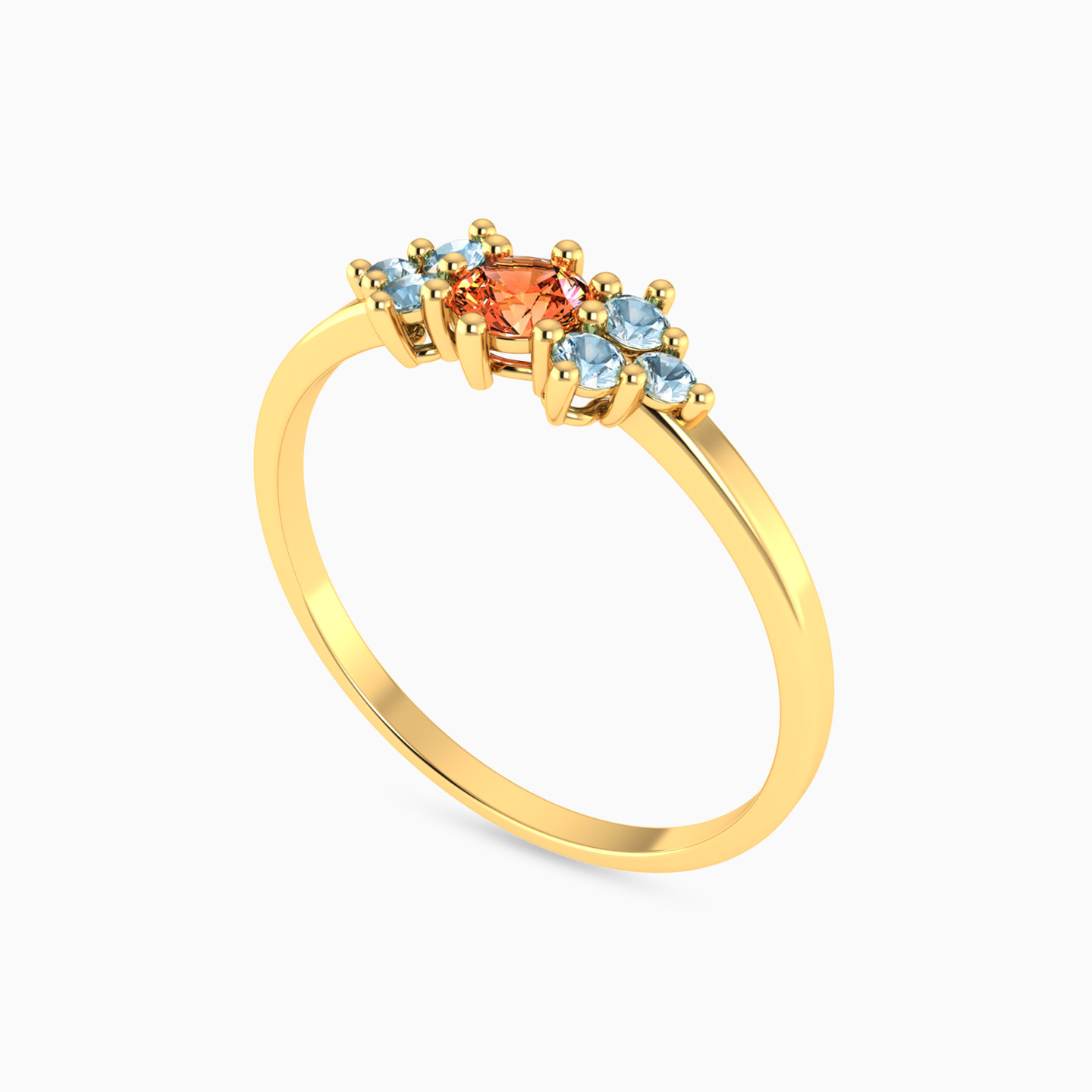 14K Gold Colored Stones Statement Ring - 2