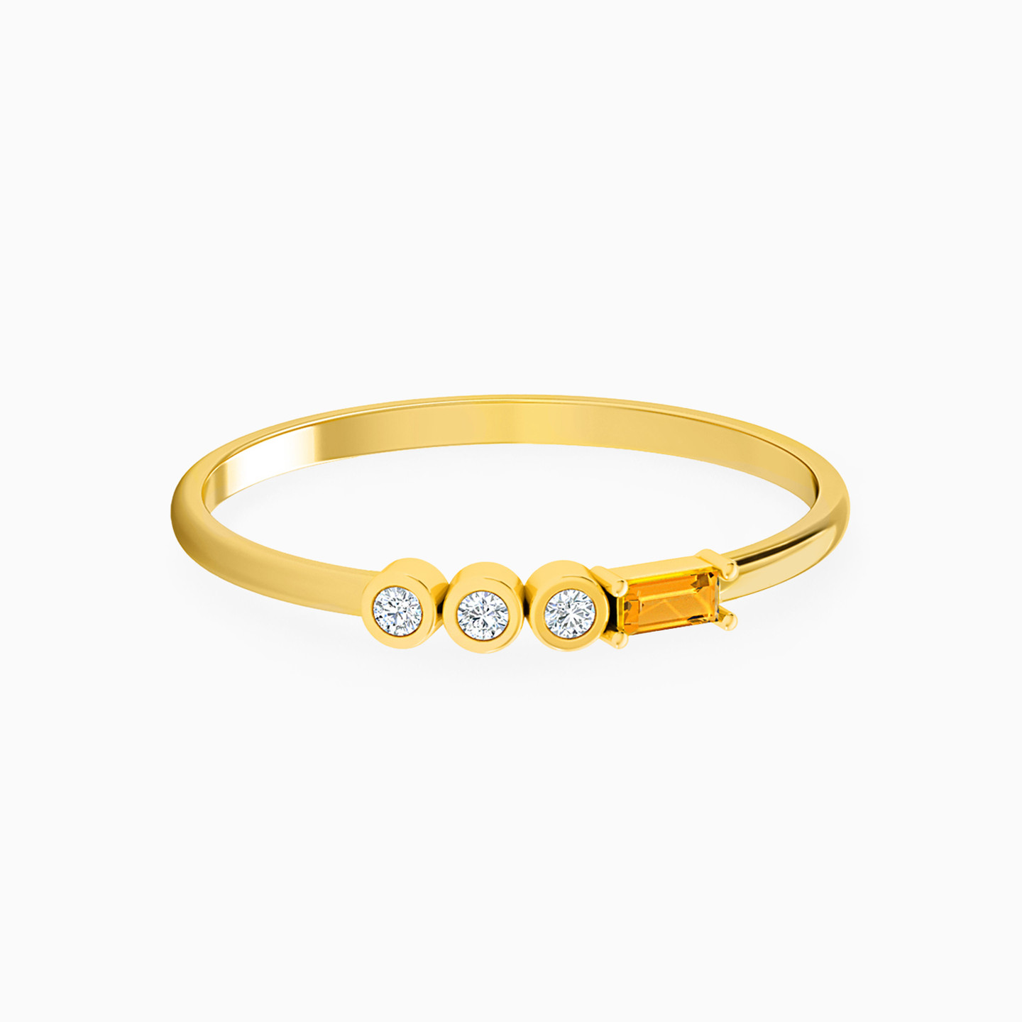 Baguette Orange Stone Statement Ring in 18K Gold Baguette Orange Stone Statement Ring in 18K Gold