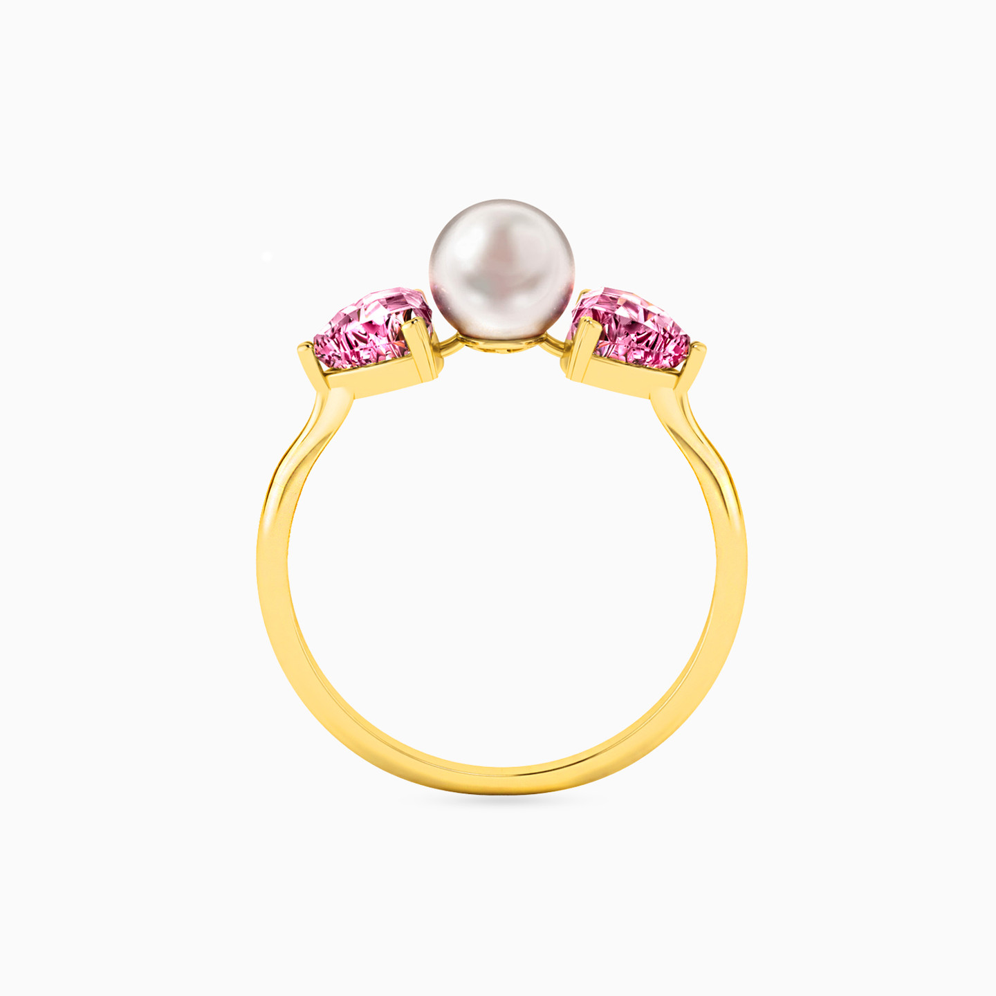 Bow Pearls & Colored Stones Statement Ring in 18K Gold - 3 Bow Pearls & Colored Stones Statement Ring in 18K Gold - 3