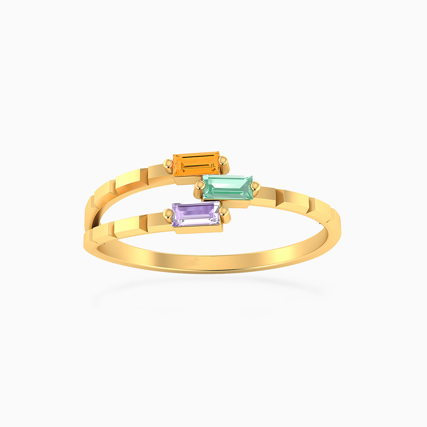 Baguette Colored Stones Statement Ring in 18K Gold Baguette Colored Stones Statement Ring in 18K Gold