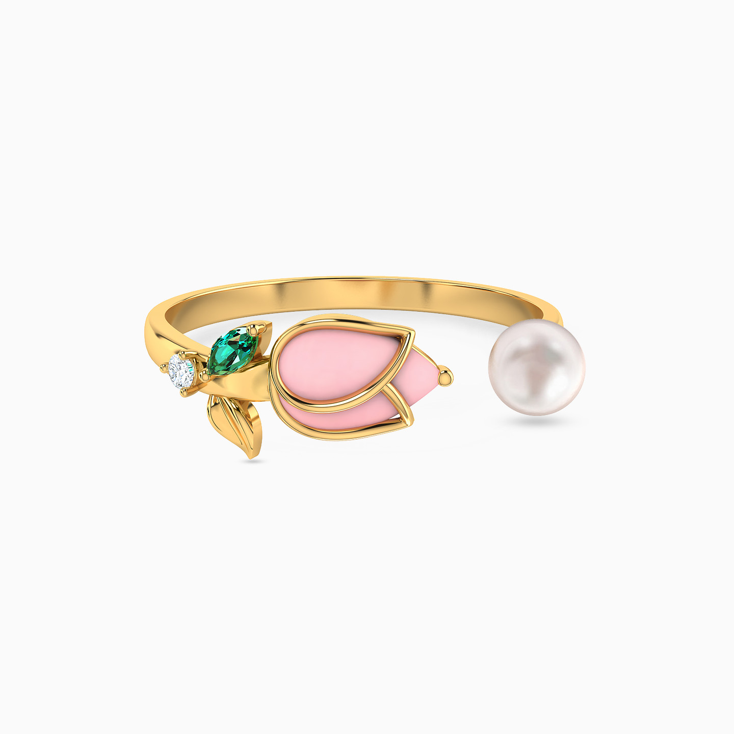 Tulip Colored Stones Two Headed Ring in 18K Gold Tulip Colored Stones Two Headed Ring in 18K Gold