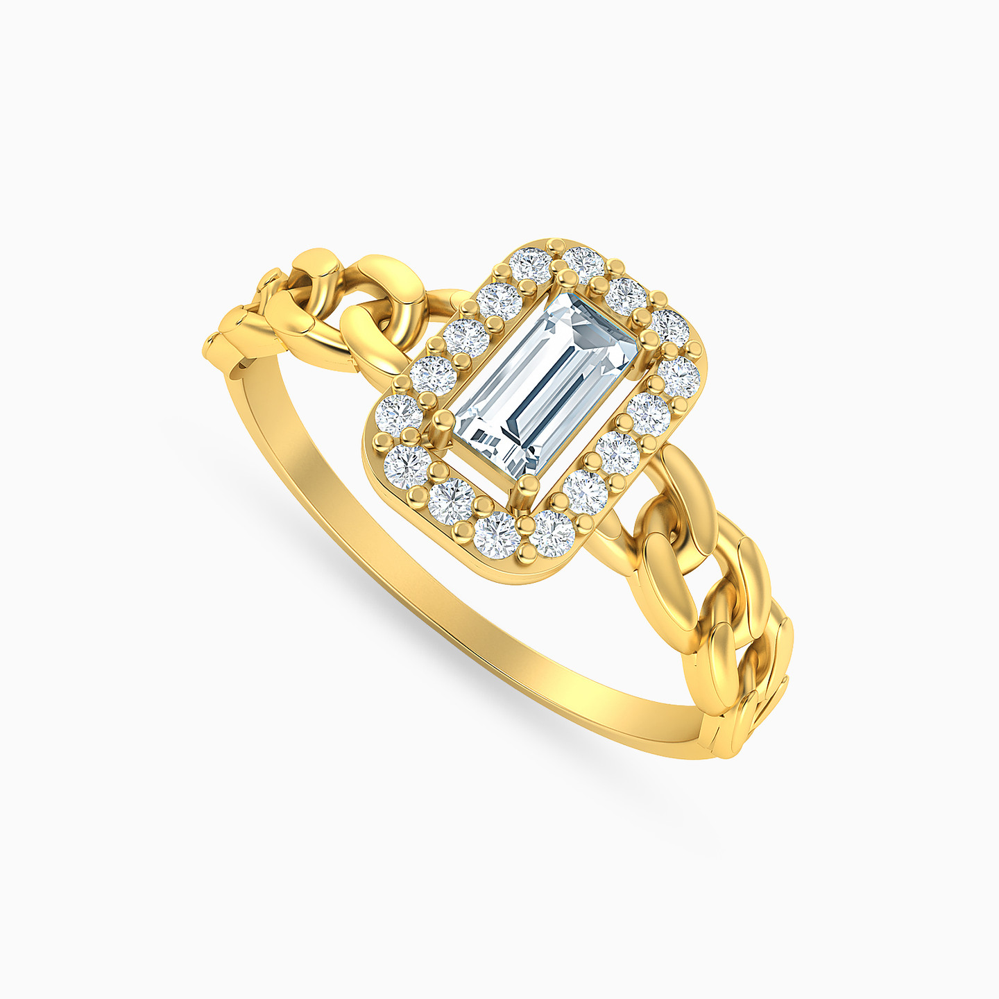 18K Gold Colored Stones Statement Ring - 2